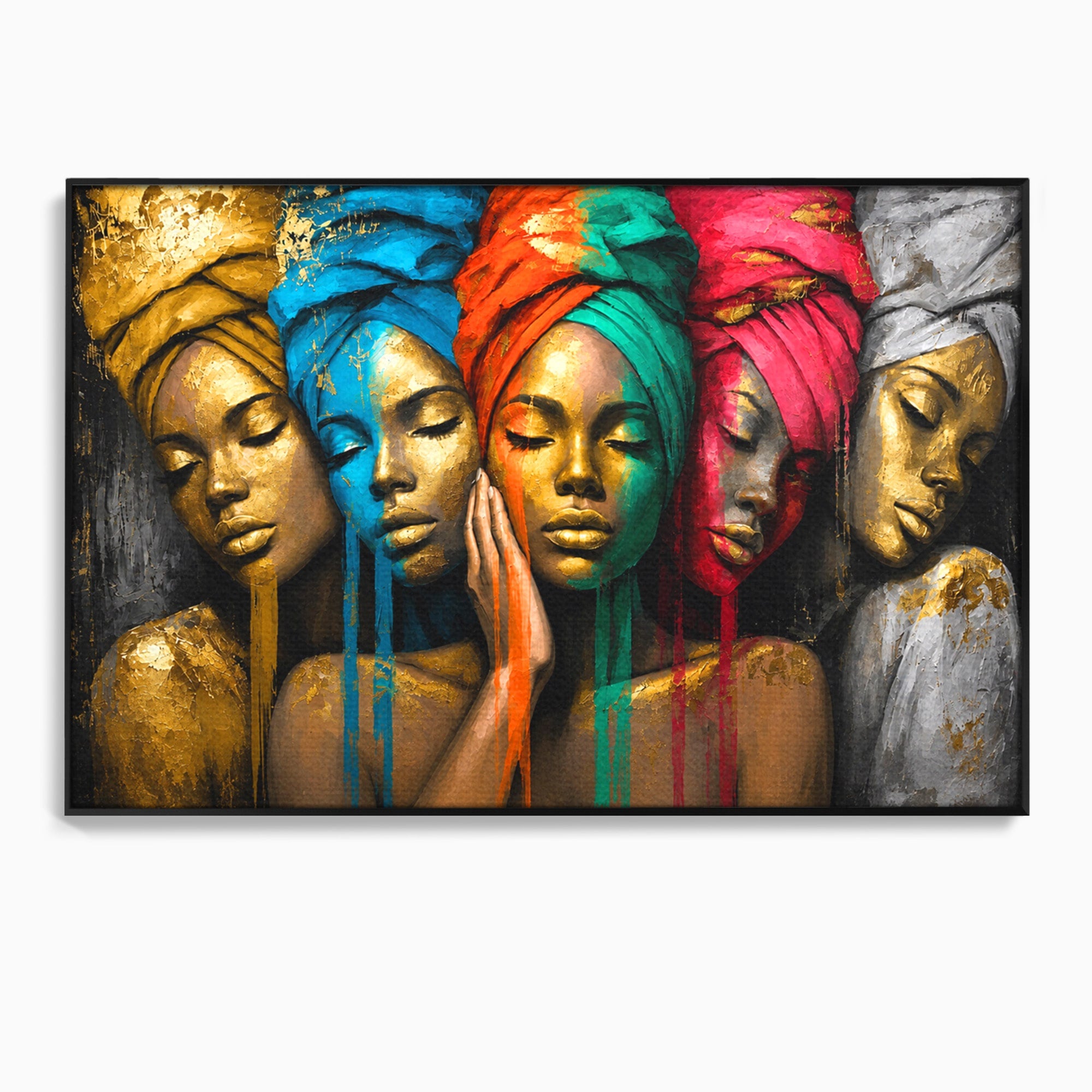 Tablou Canvas Premium LuxCanva® G1263, Frumusetea Diversitatii, Portret, Femei, Arta Abstracta, Dormitor, Living, Culori Vibrante