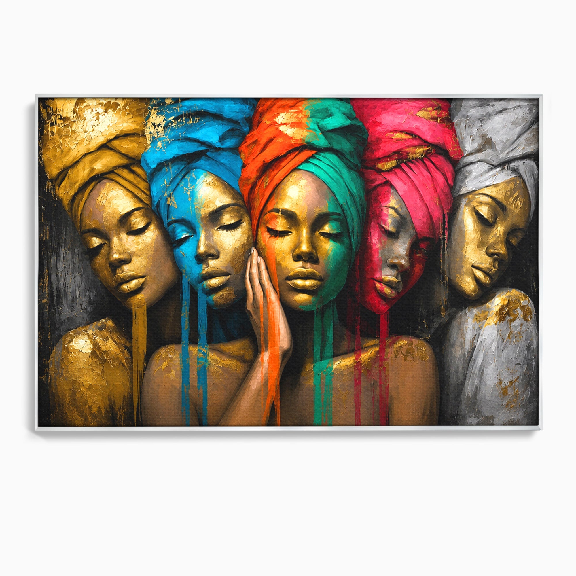 Tablou Canvas Premium LuxCanva® G1263, Frumusetea Diversitatii, Portret, Femei, Arta Abstracta, Dormitor, Living, Culori Vibrante