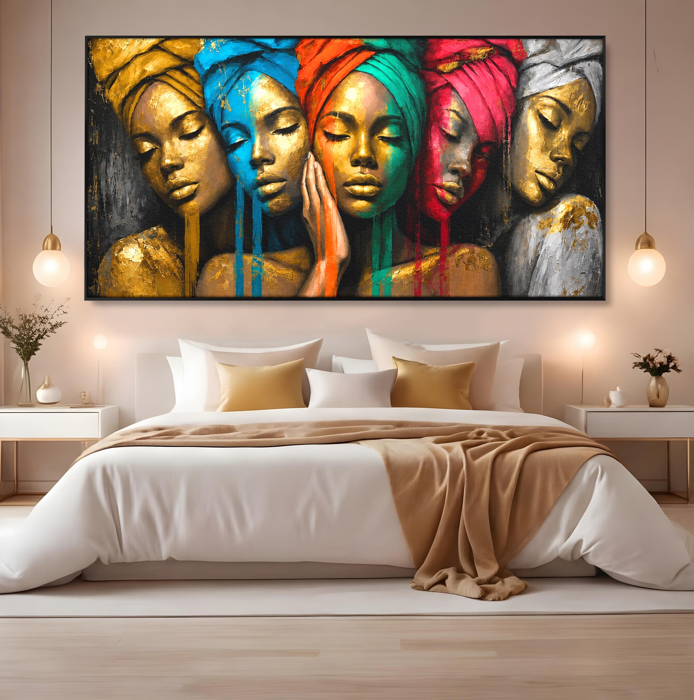 Tablou Canvas Premium LuxCanva® G1263, Frumusetea Diversitatii, Portret, Femei, Arta Abstracta, Dormitor, Living, Culori Vibrante