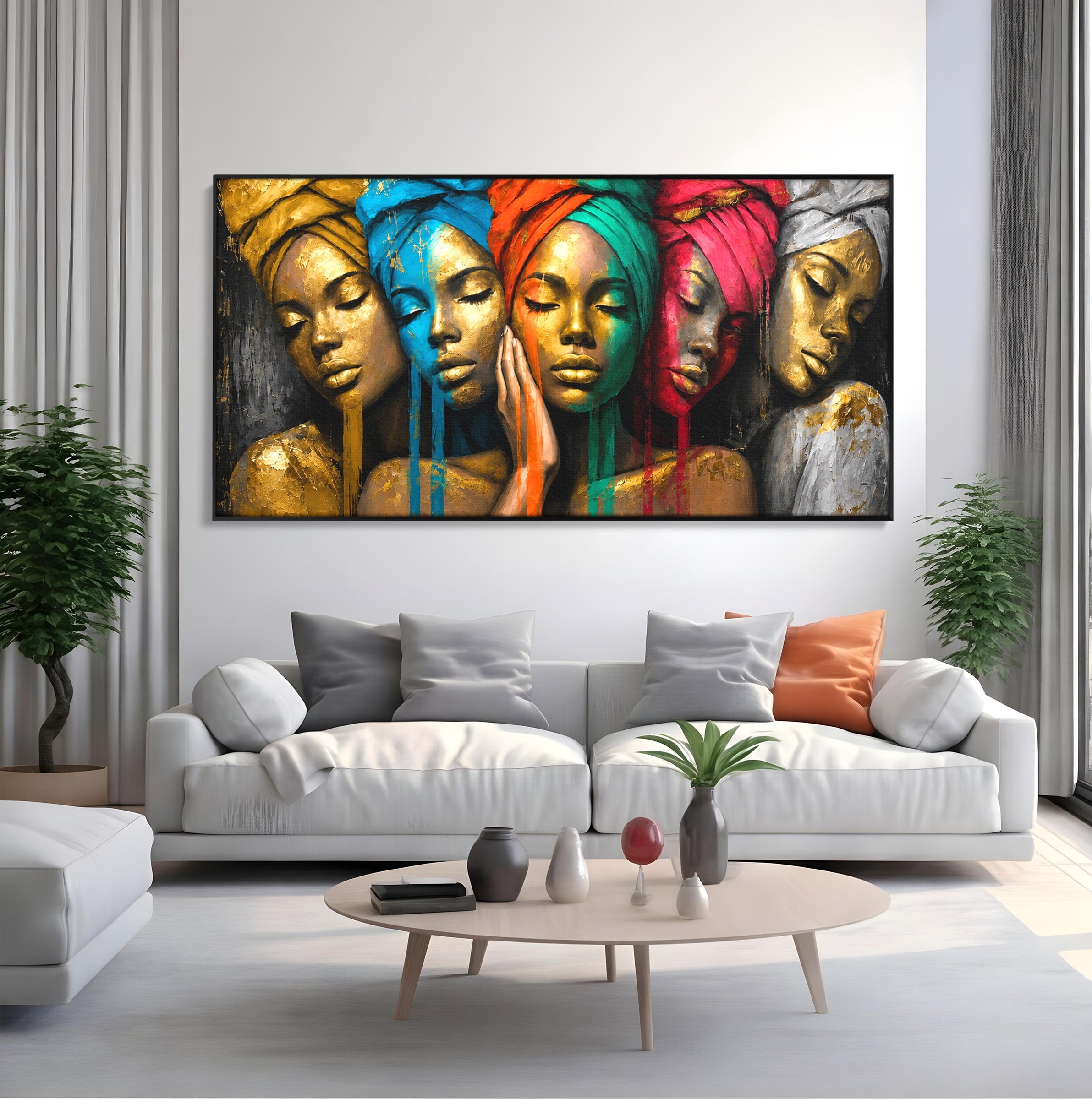 Tablou Canvas Premium LuxCanva® G1263, Frumusetea Diversitatii, Portret, Femei, Arta Abstracta, Dormitor, Living, Culori Vibrante