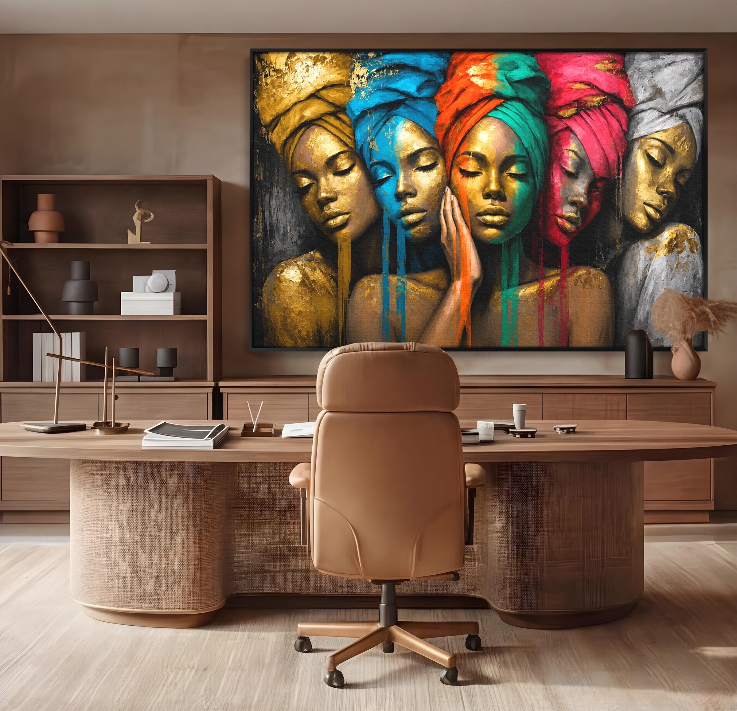 Tablou Canvas Premium LuxCanva® G1263, Frumusetea Diversitatii, Portret, Femei, Arta Abstracta, Dormitor, Living, Culori Vibrante
