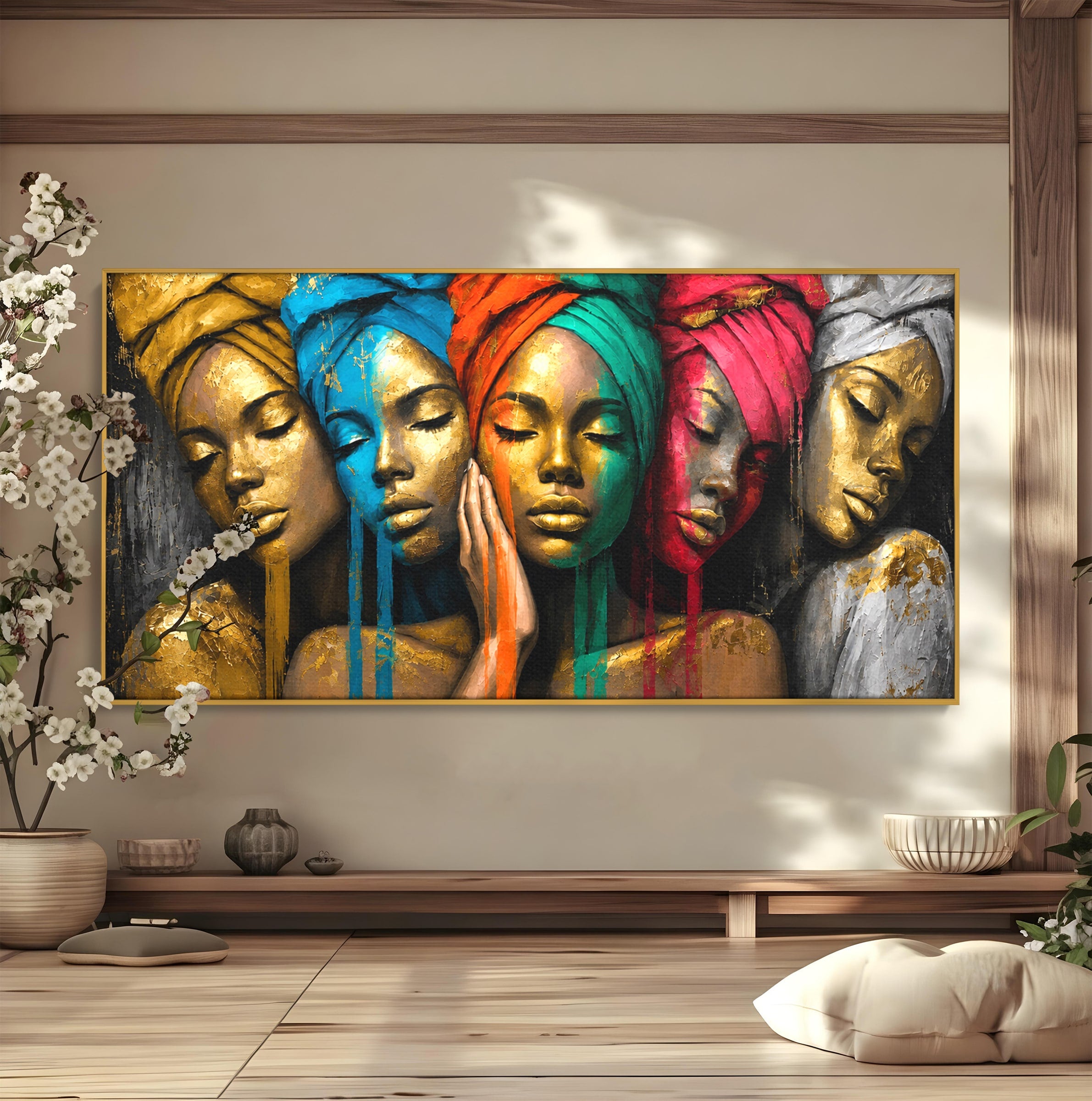 Tablou Canvas Premium LuxCanva® G1263, Frumusetea Diversitatii, Portret, Femei, Arta Abstracta, Dormitor, Living, Culori Vibrante
