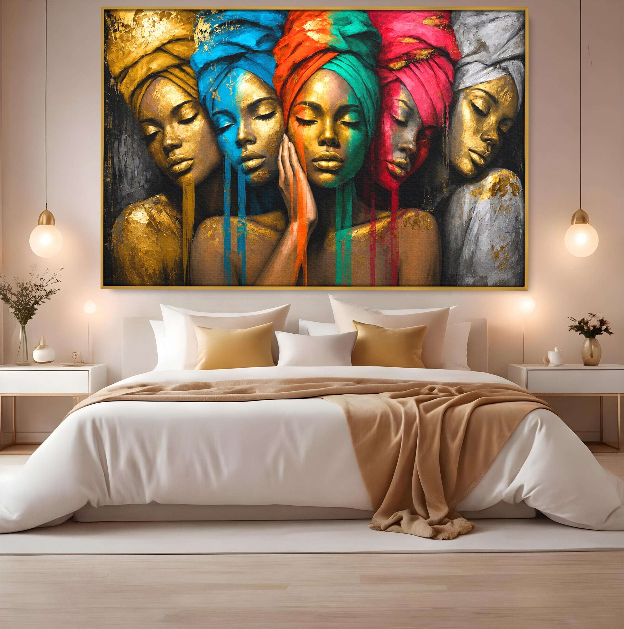 Tablou Canvas Premium LuxCanva® G1263, Frumusetea Diversitatii, Portret, Femei, Arta Abstracta, Dormitor, Living, Culori Vibrante