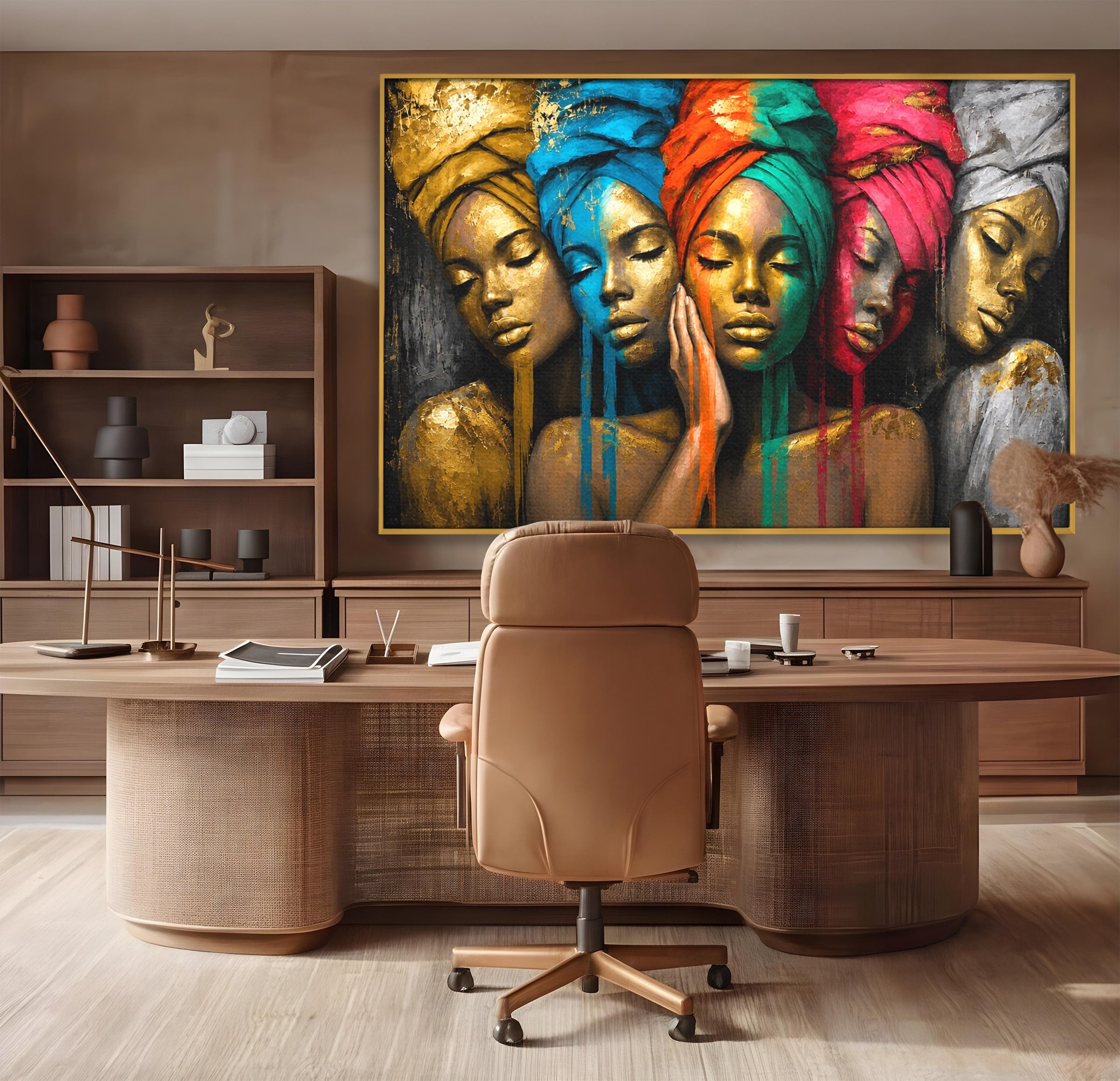 Tablou Canvas Premium LuxCanva® G1263, Frumusetea Diversitatii, Portret, Femei, Arta Abstracta, Dormitor, Living, Culori Vibrante
