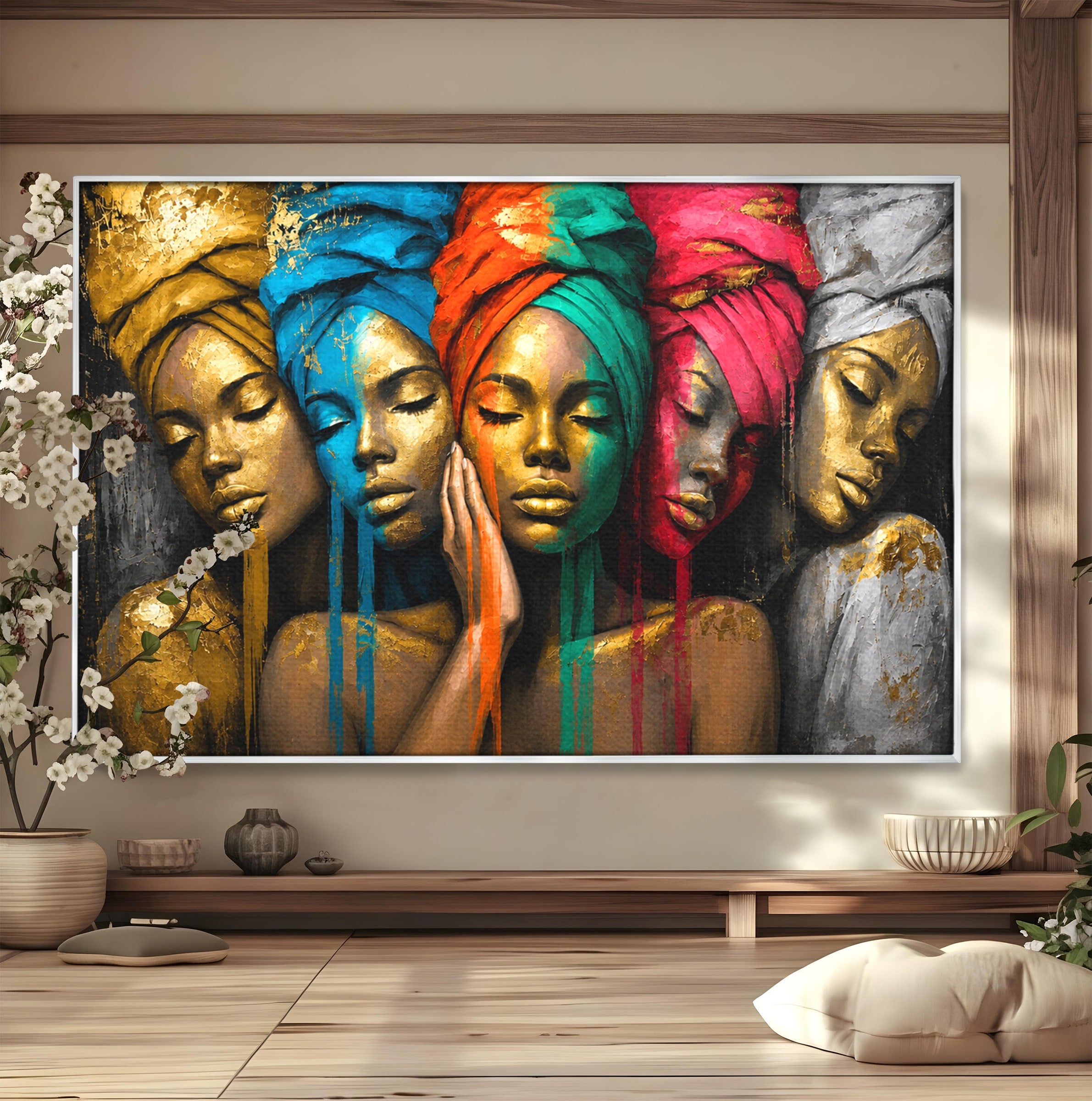 Tablou Canvas Premium LuxCanva® G1263, Frumusetea Diversitatii, Portret, Femei, Arta Abstracta, Dormitor, Living, Culori Vibrante