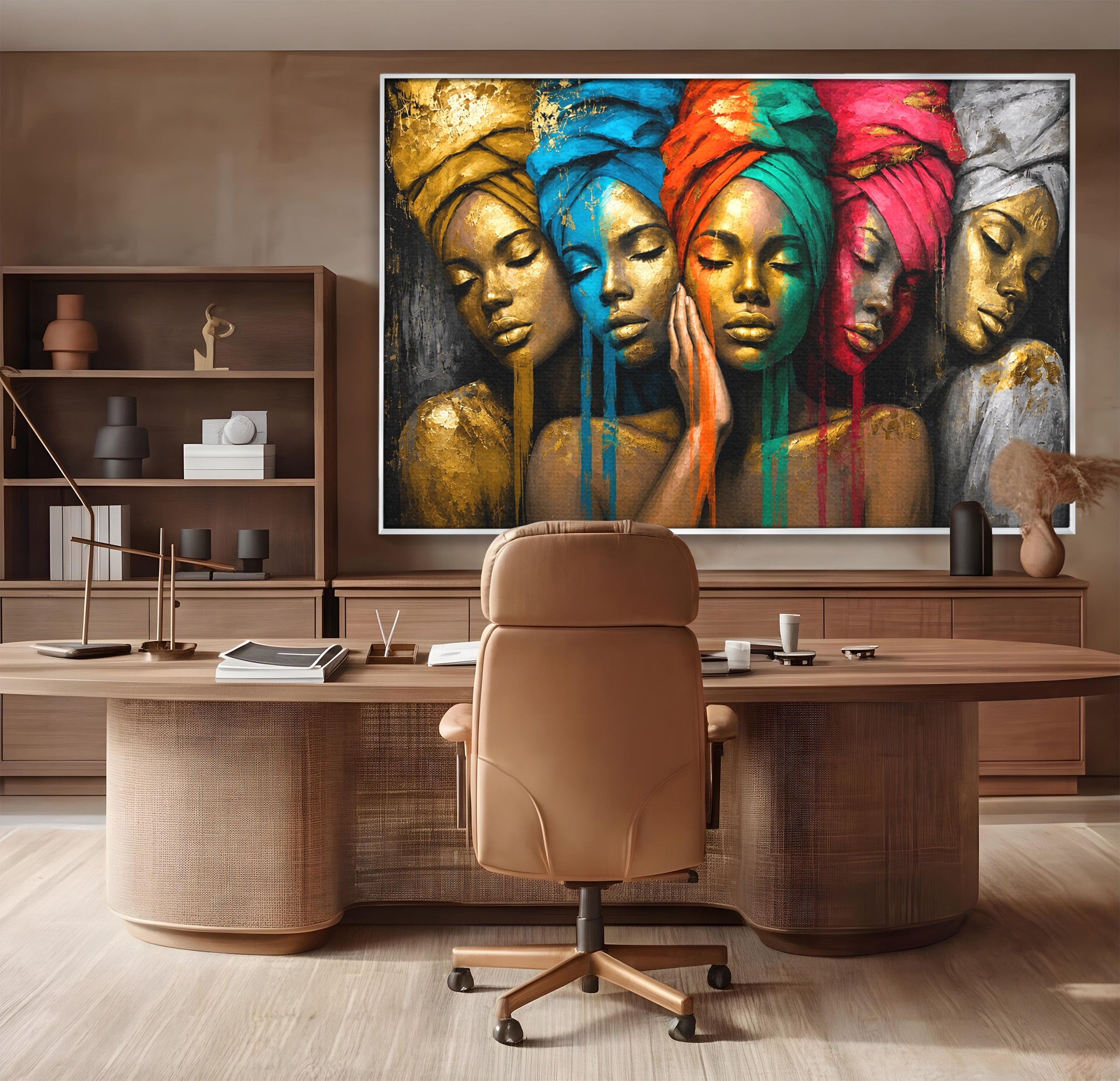 Tablou Canvas Premium LuxCanva® G1263, Frumusetea Diversitatii, Portret, Femei, Arta Abstracta, Dormitor, Living, Culori Vibrante