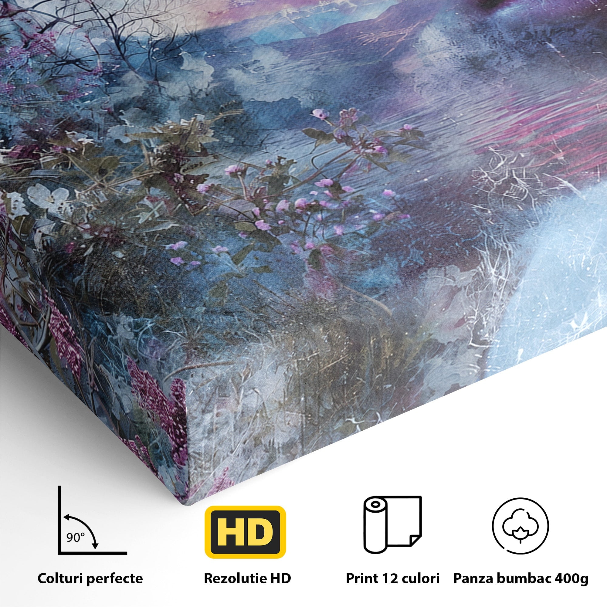 Tablou Canvas Premium LuxCanva® G1266, Visul Naturii, Portret, Femeie, Flori, Natura, Living, Culori Vibrante