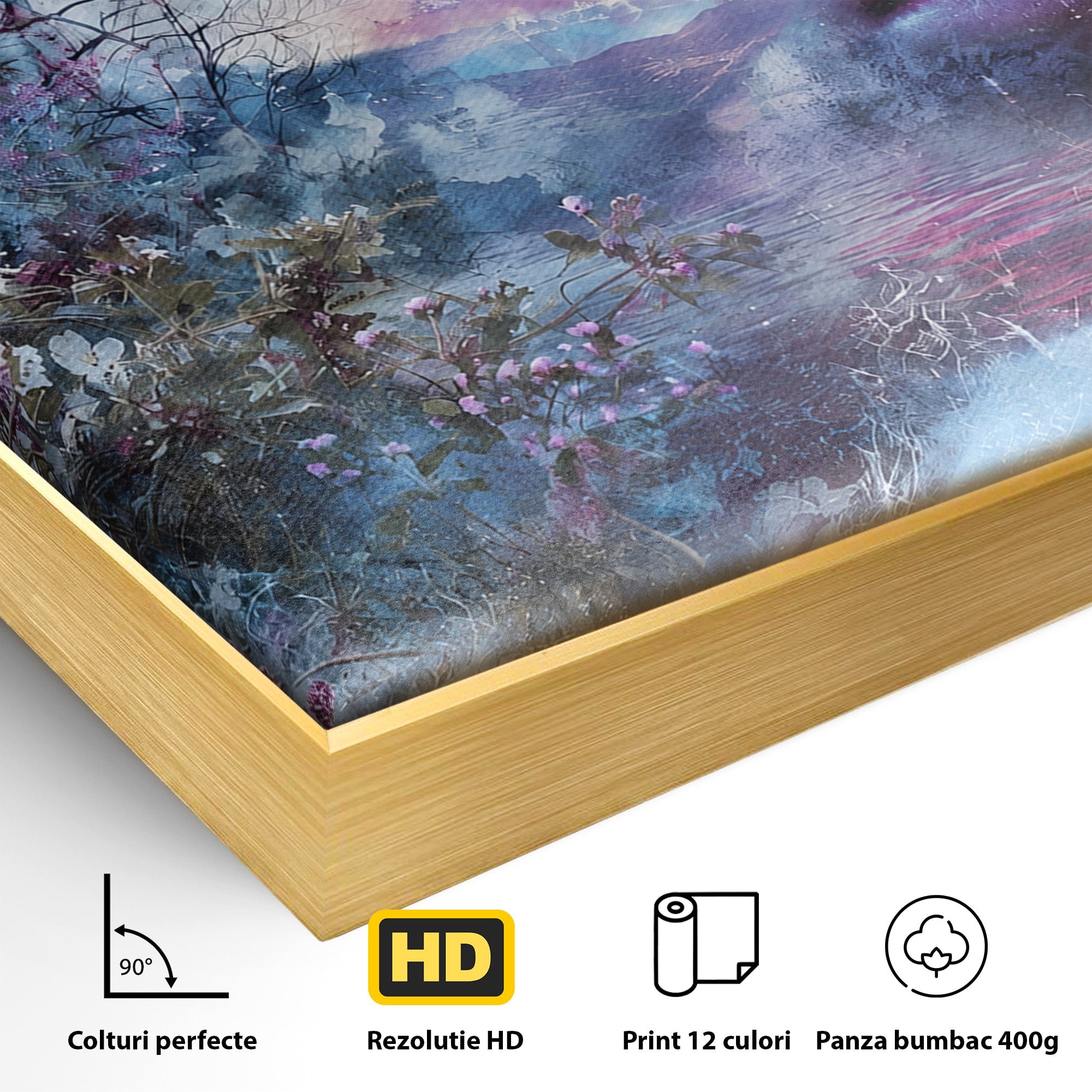 Tablou Canvas Premium LuxCanva® G1266, Visul Naturii, Portret, Femeie, Flori, Natura, Living, Culori Vibrante