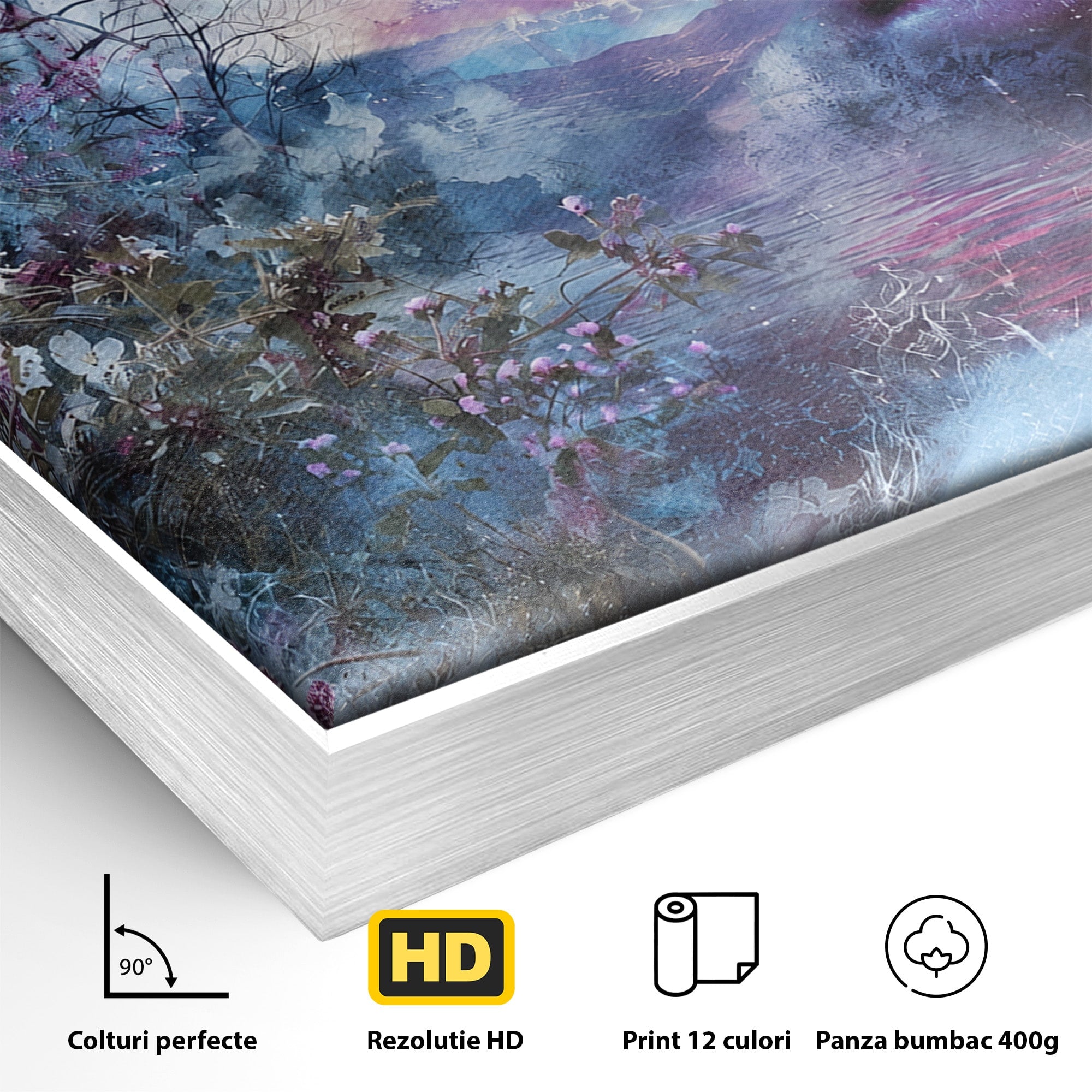 Tablou Canvas Premium LuxCanva® G1266, Visul Naturii, Portret, Femeie, Flori, Natura, Living, Culori Vibrante