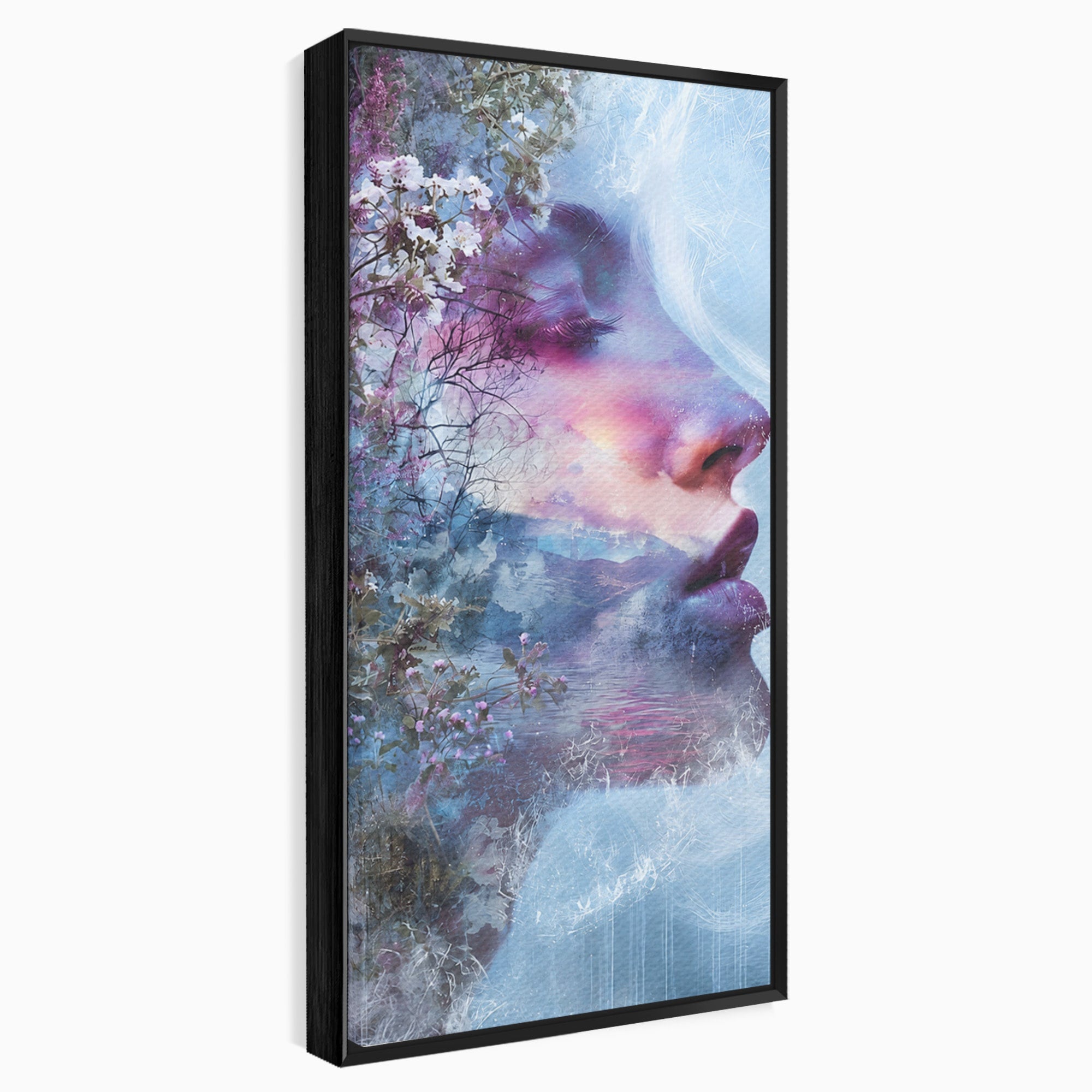Tablou Canvas Premium LuxCanva® G1266, Visul Naturii, Portret, Femeie, Flori, Natura, Living, Culori Vibrante