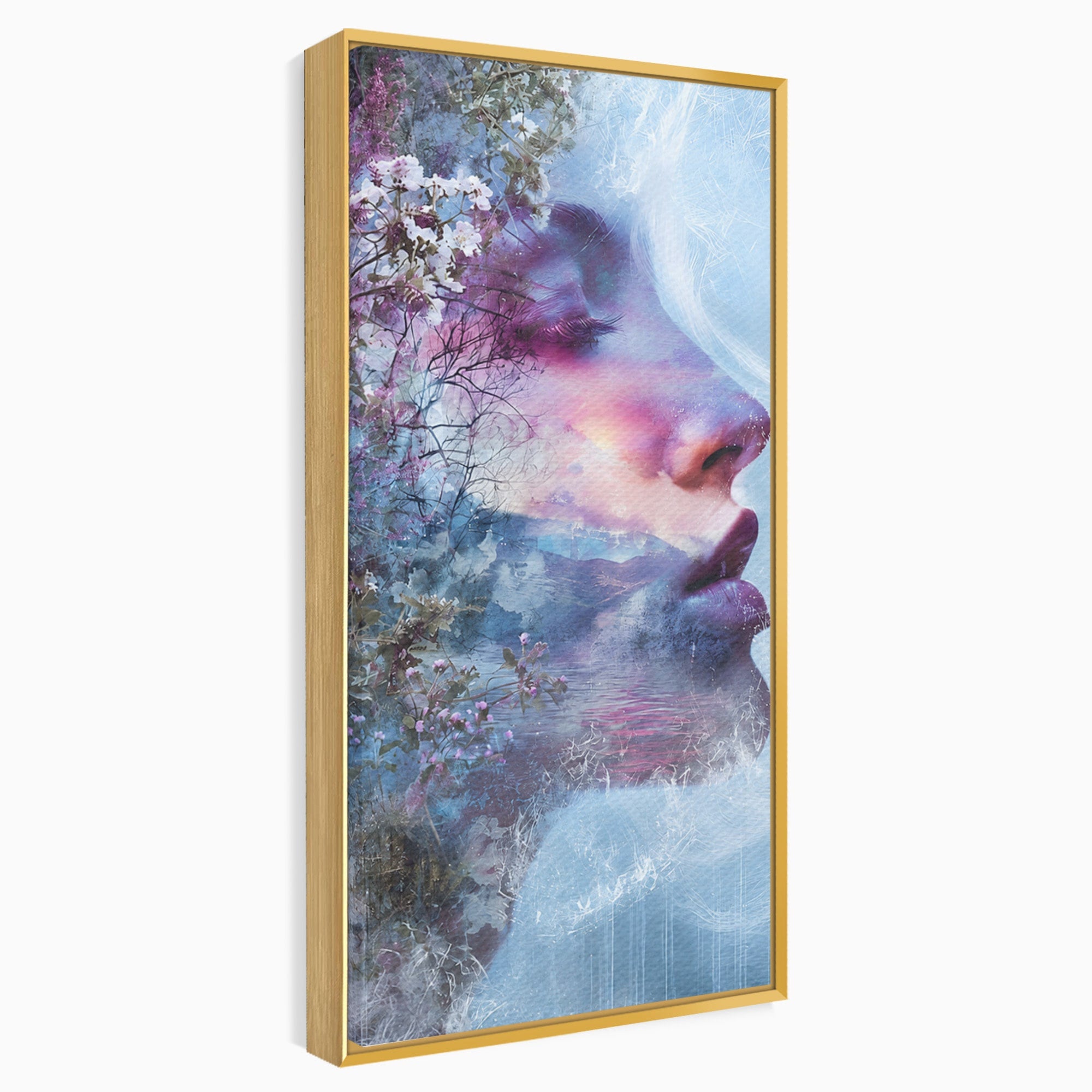 Tablou Canvas Premium LuxCanva® G1266, Visul Naturii, Portret, Femeie, Flori, Natura, Living, Culori Vibrante
