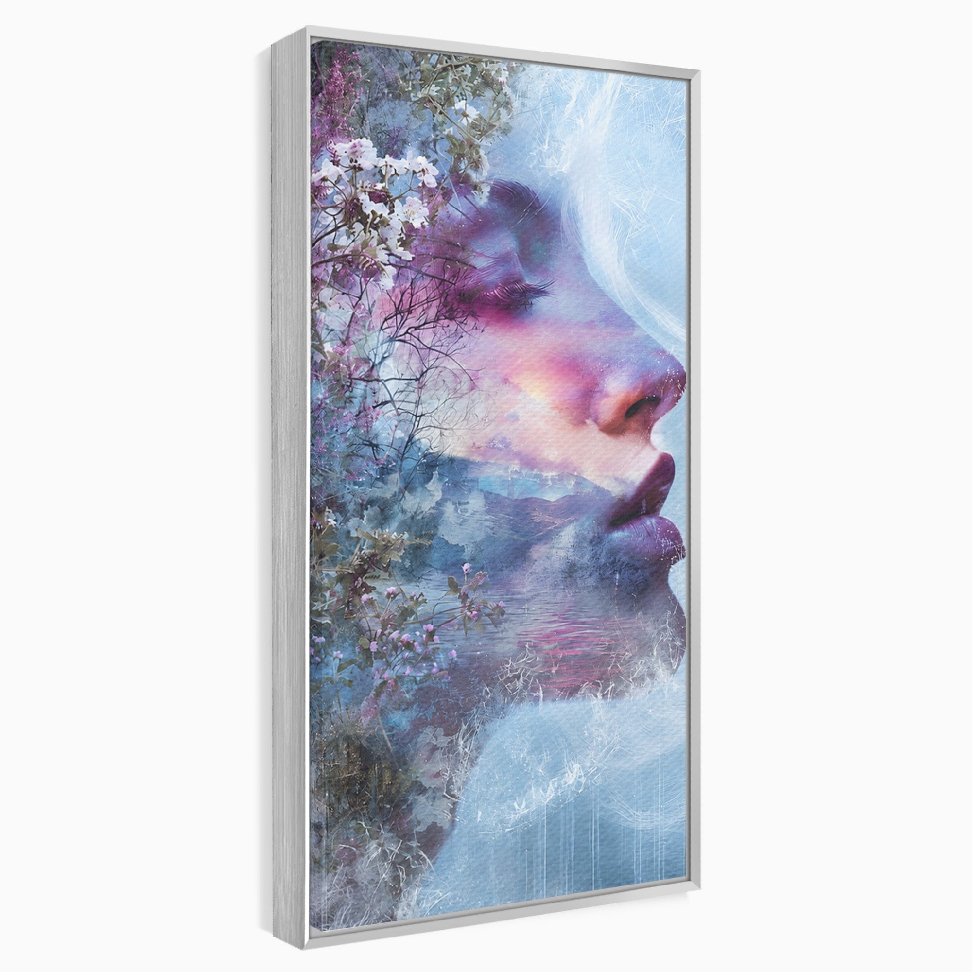 Tablou Canvas Premium LuxCanva® G1266, Visul Naturii, Portret, Femeie, Flori, Natura, Living, Culori Vibrante