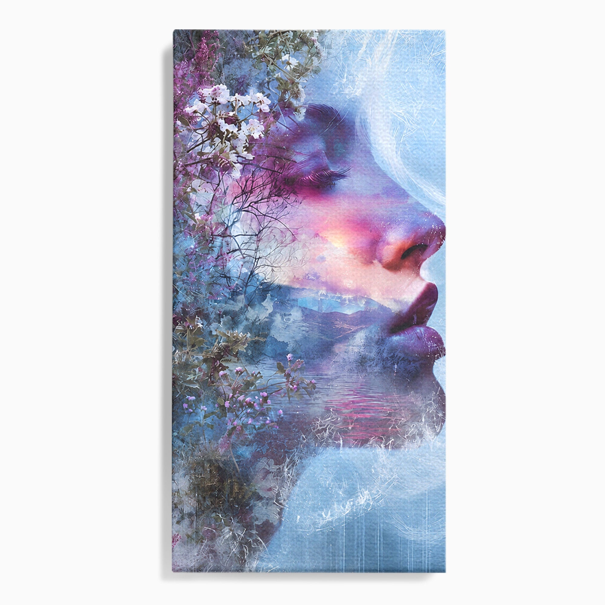 Tablou Canvas Premium LuxCanva® G1266, Visul Naturii, Portret, Femeie, Flori, Natura, Living, Culori Vibrante