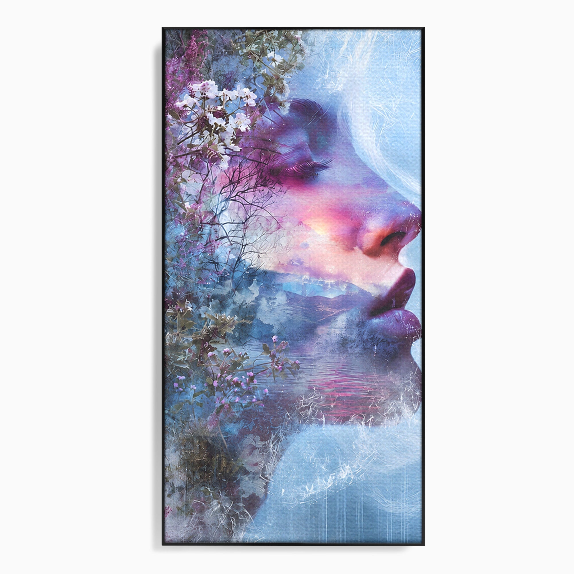 Tablou Canvas Premium LuxCanva® G1266, Visul Naturii, Portret, Femeie, Flori, Natura, Living, Culori Vibrante