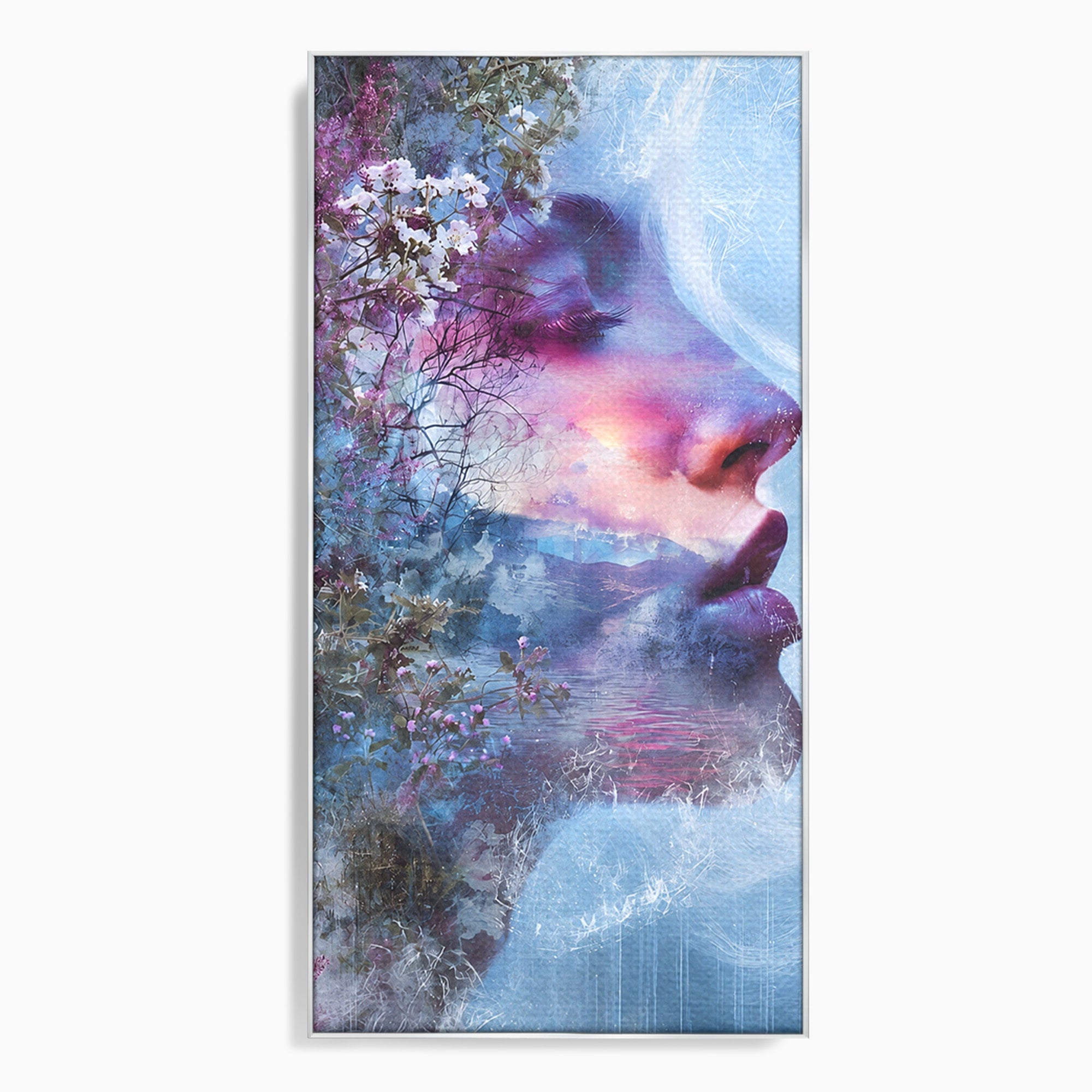 Tablou Canvas Premium LuxCanva® G1266, Visul Naturii, Portret, Femeie, Flori, Natura, Living, Culori Vibrante
