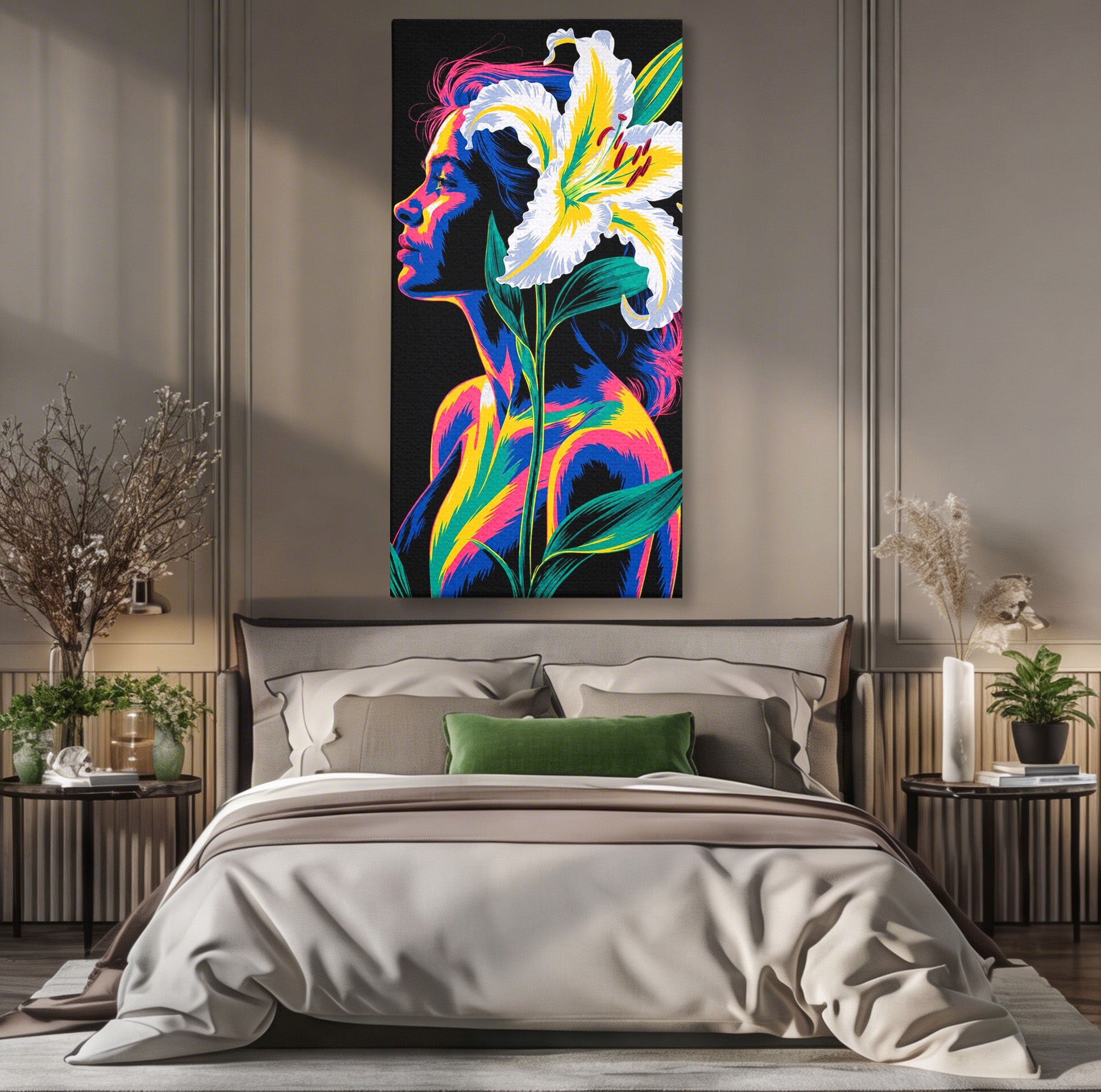 Tablou Canvas Premium LuxCanva® G1267, Femeie Cu Crin, Femeie, Crin, Portret, Arta Moderna, Living, Culori Vibrante