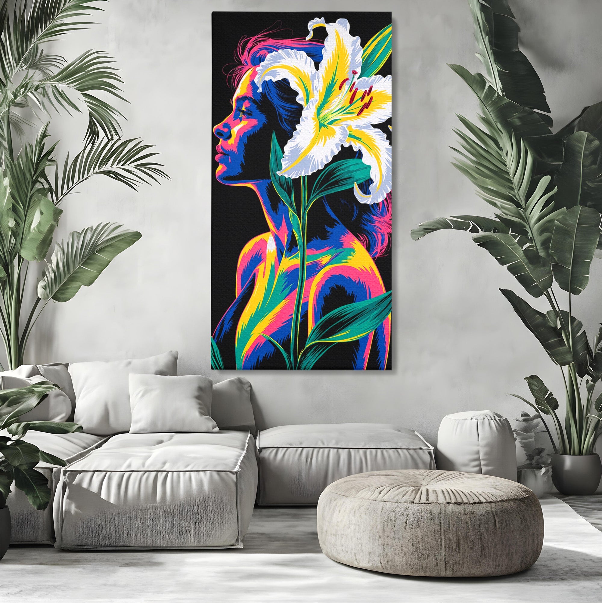 Tablou Canvas Premium LuxCanva® G1267, Femeie Cu Crin, Femeie, Crin, Portret, Arta Moderna, Living, Culori Vibrante