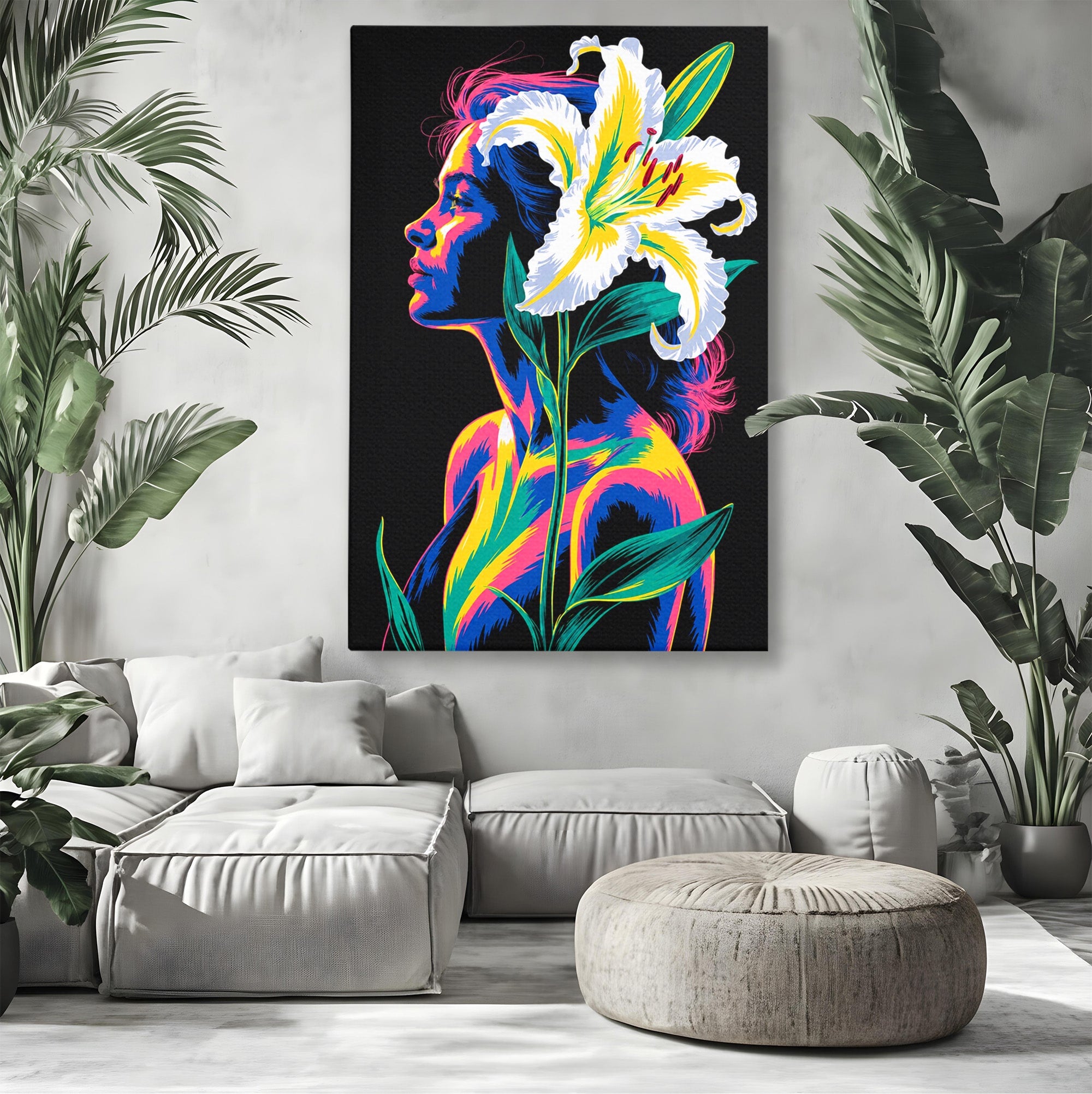 Tablou Canvas Premium LuxCanva® G1267, Femeie Cu Crin, Femeie, Crin, Portret, Arta Moderna, Living, Culori Vibrante