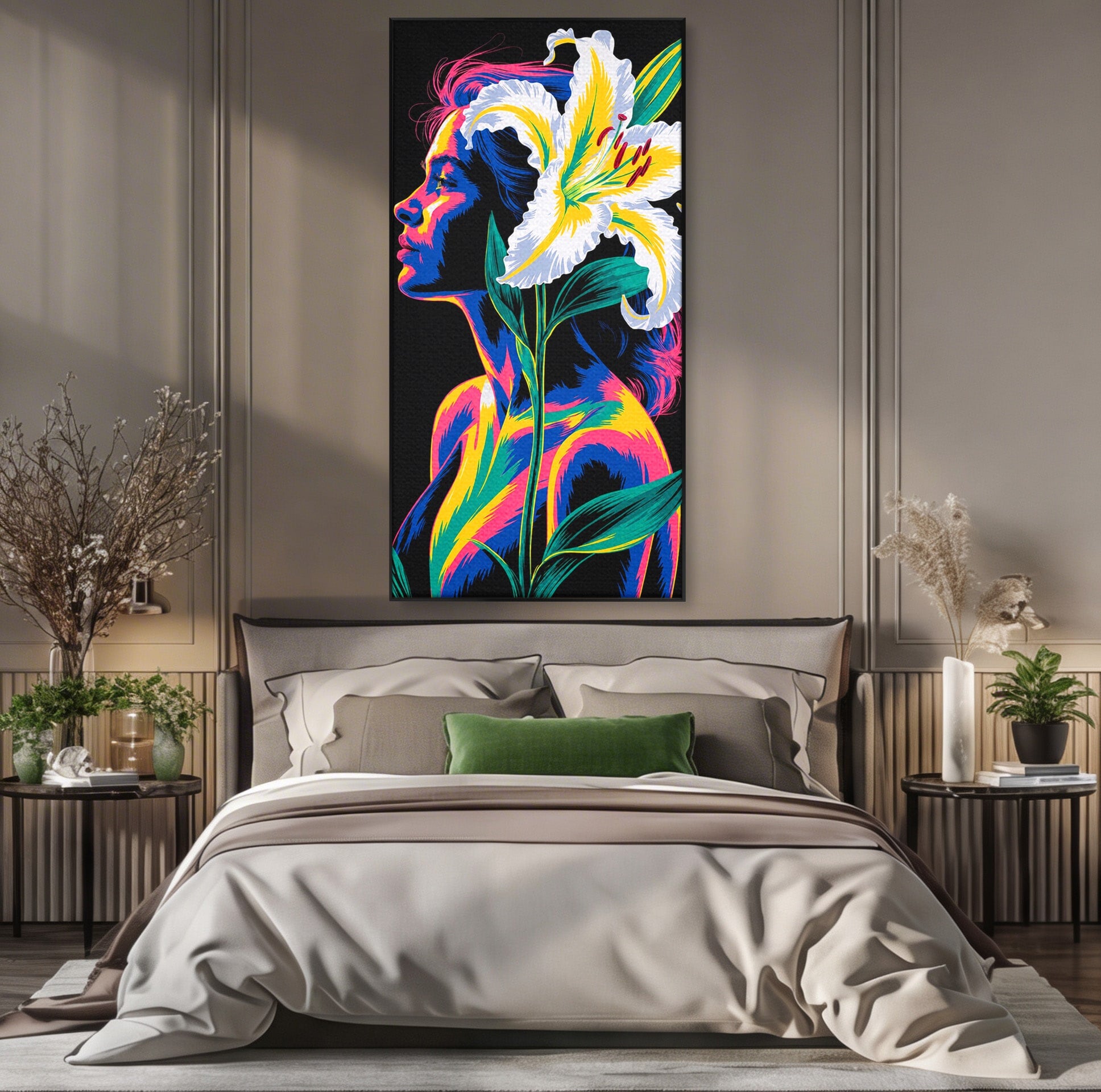 Tablou Canvas Premium LuxCanva® G1267, Femeie Cu Crin, Femeie, Crin, Portret, Arta Moderna, Living, Culori Vibrante
