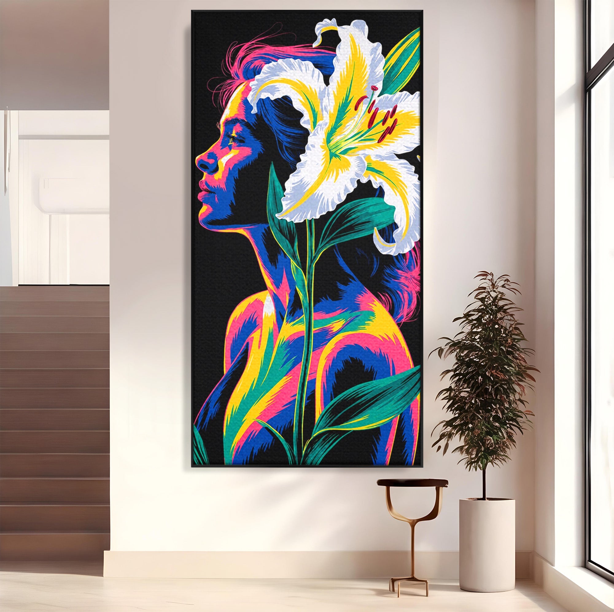 Tablou Canvas Premium LuxCanva® G1267, Femeie Cu Crin, Femeie, Crin, Portret, Arta Moderna, Living, Culori Vibrante