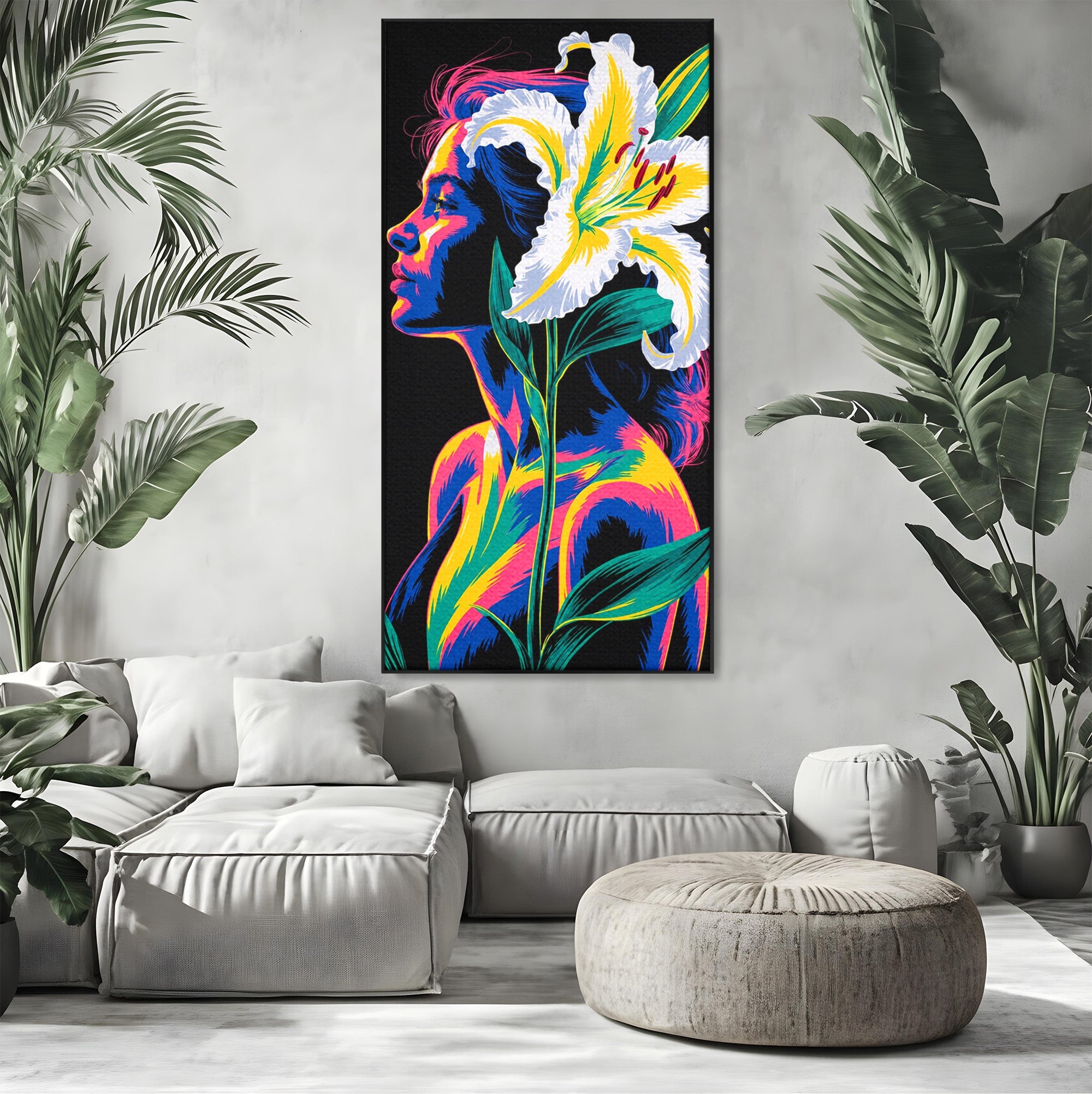 Tablou Canvas Premium LuxCanva® G1267, Femeie Cu Crin, Femeie, Crin, Portret, Arta Moderna, Living, Culori Vibrante