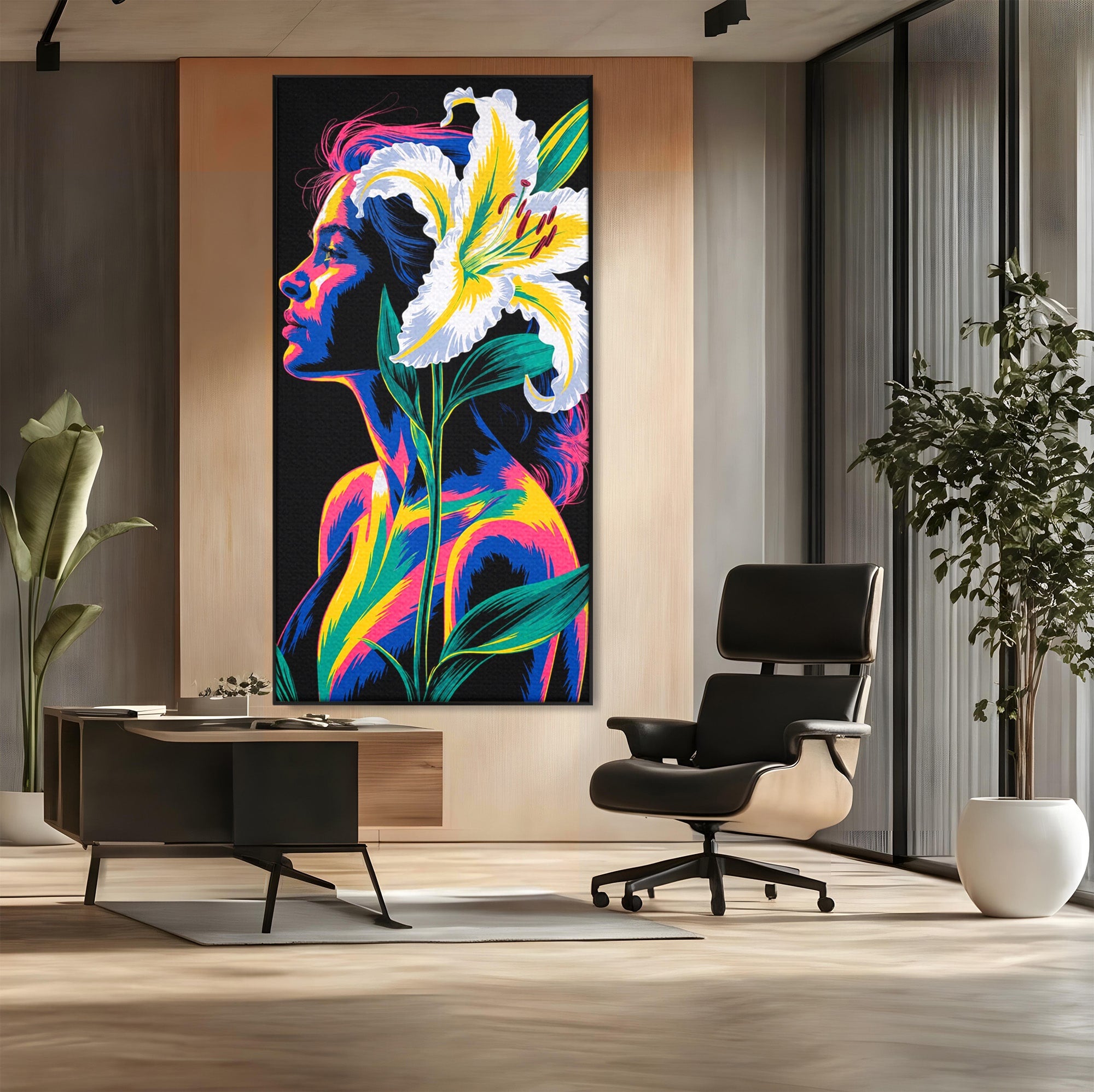 Tablou Canvas Premium LuxCanva® G1267, Femeie Cu Crin, Femeie, Crin, Portret, Arta Moderna, Living, Culori Vibrante
