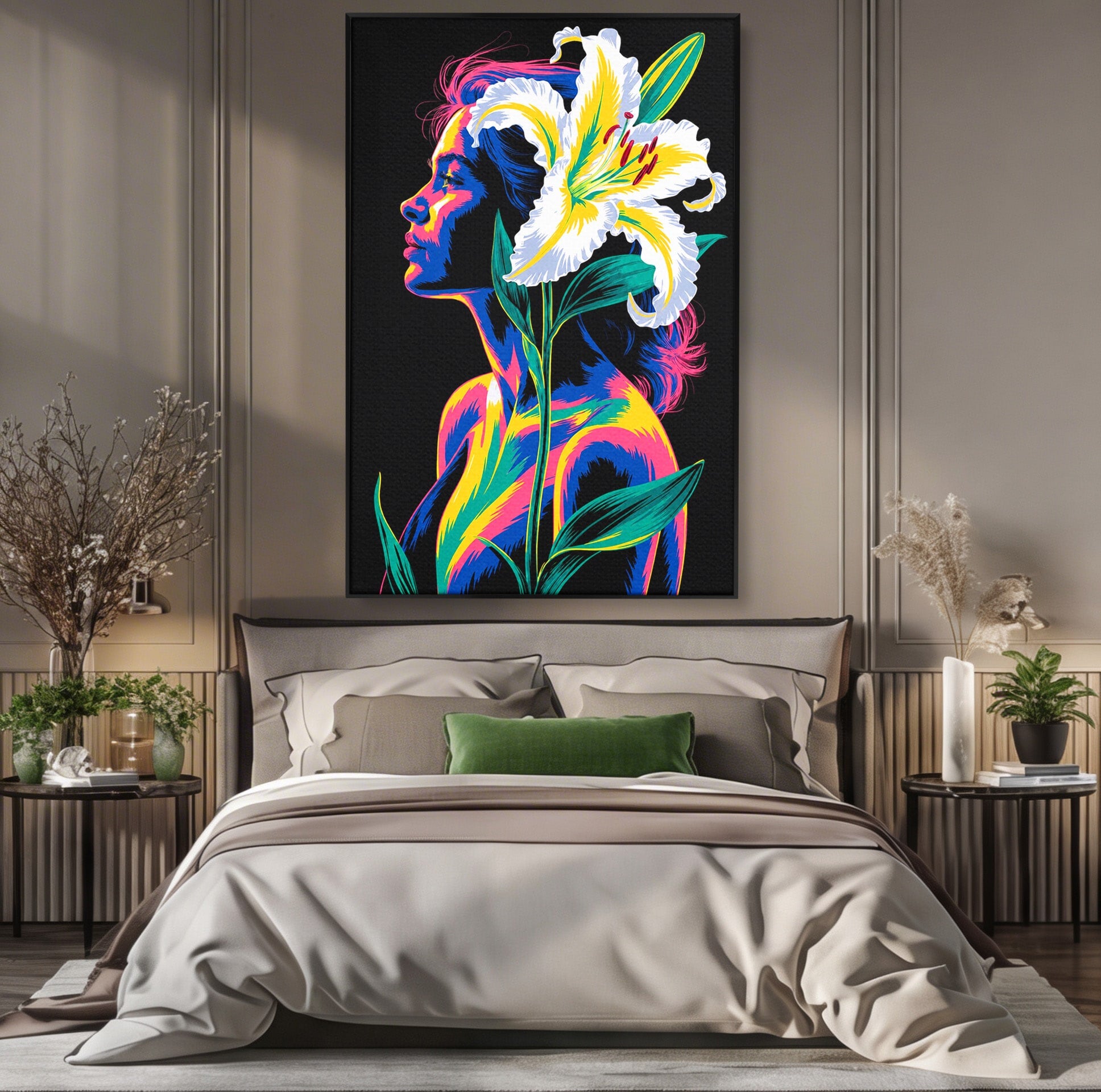 Tablou Canvas Premium LuxCanva® G1267, Femeie Cu Crin, Femeie, Crin, Portret, Arta Moderna, Living, Culori Vibrante