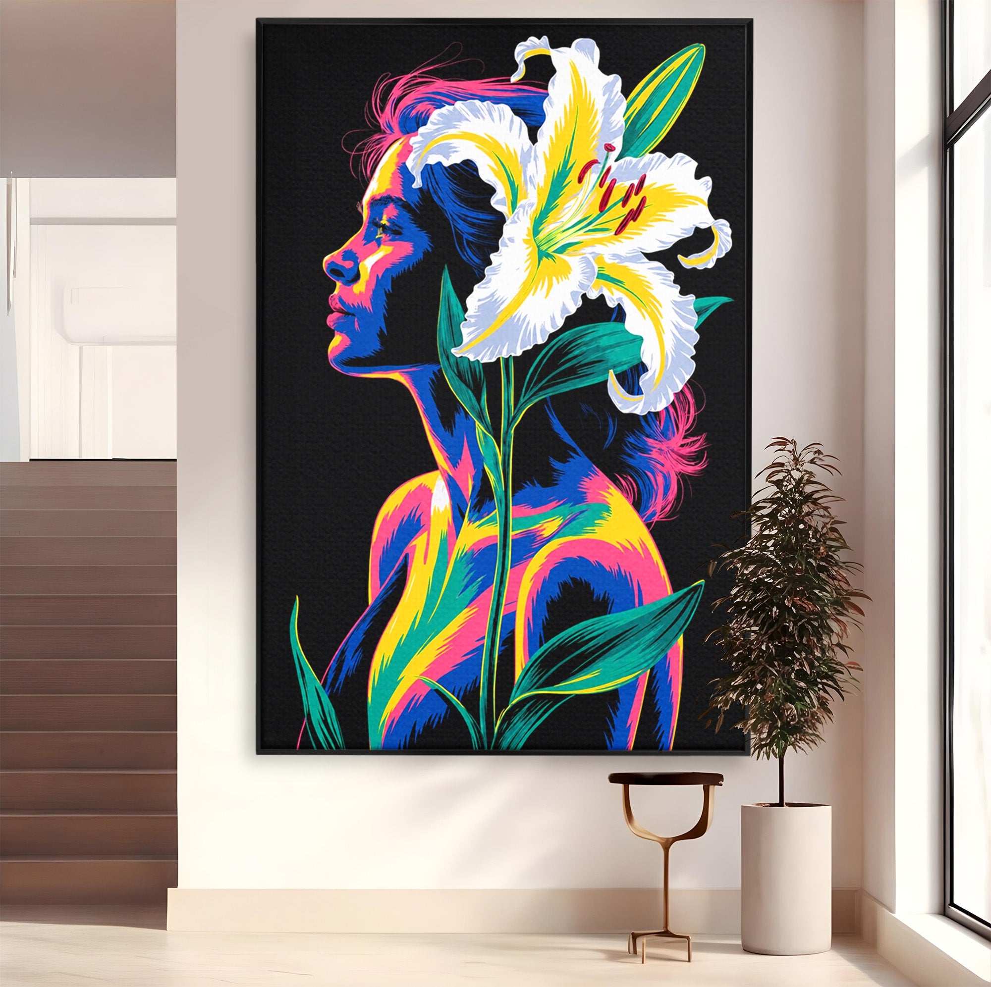 Tablou Canvas Premium LuxCanva® G1267, Femeie Cu Crin, Femeie, Crin, Portret, Arta Moderna, Living, Culori Vibrante