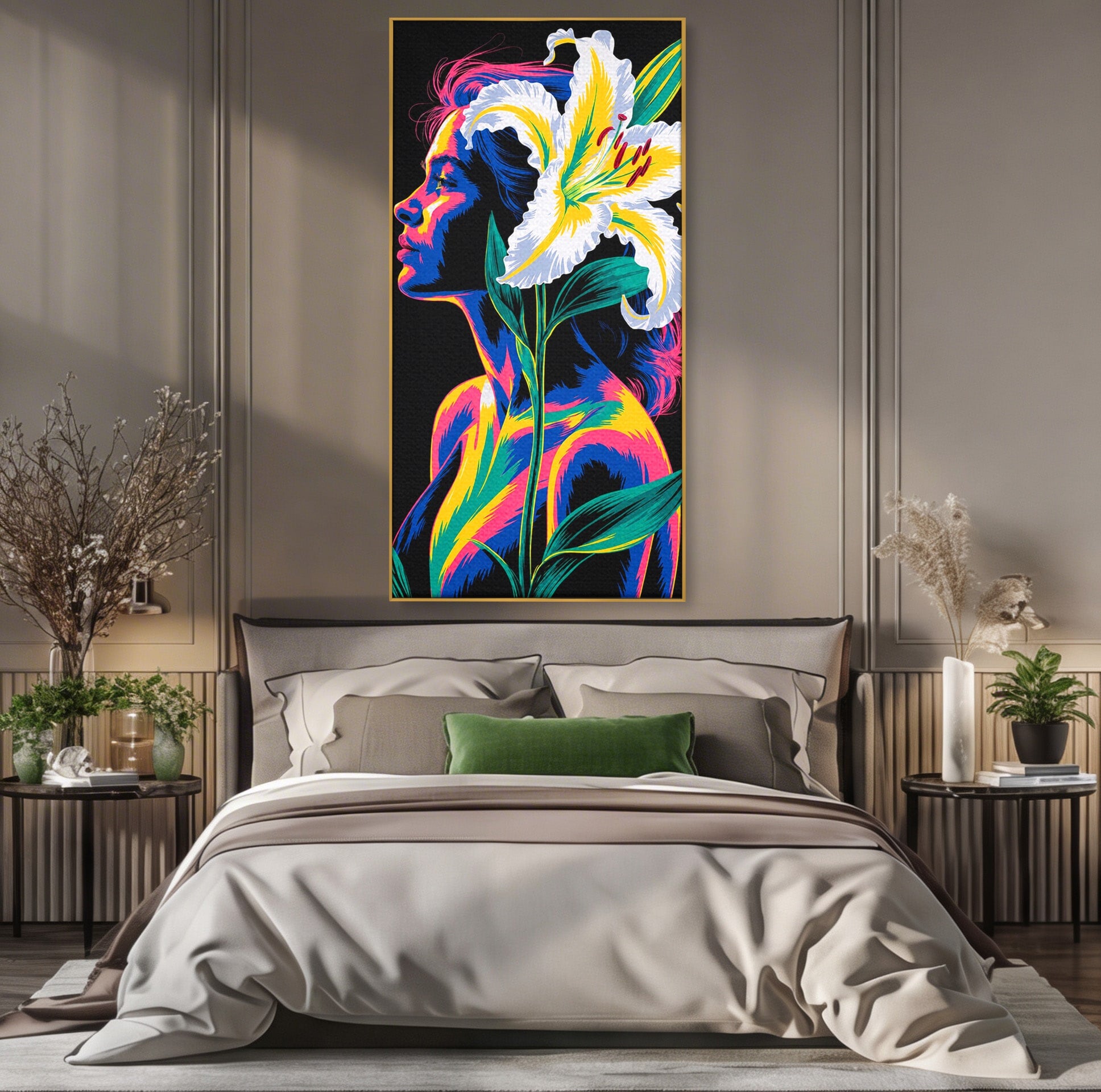 Tablou Canvas Premium LuxCanva® G1267, Femeie Cu Crin, Femeie, Crin, Portret, Arta Moderna, Living, Culori Vibrante