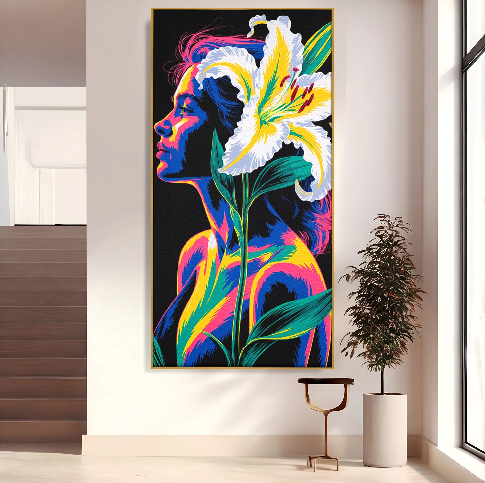 Tablou Canvas Premium LuxCanva® G1267, Femeie Cu Crin, Femeie, Crin, Portret, Arta Moderna, Living, Culori Vibrante
