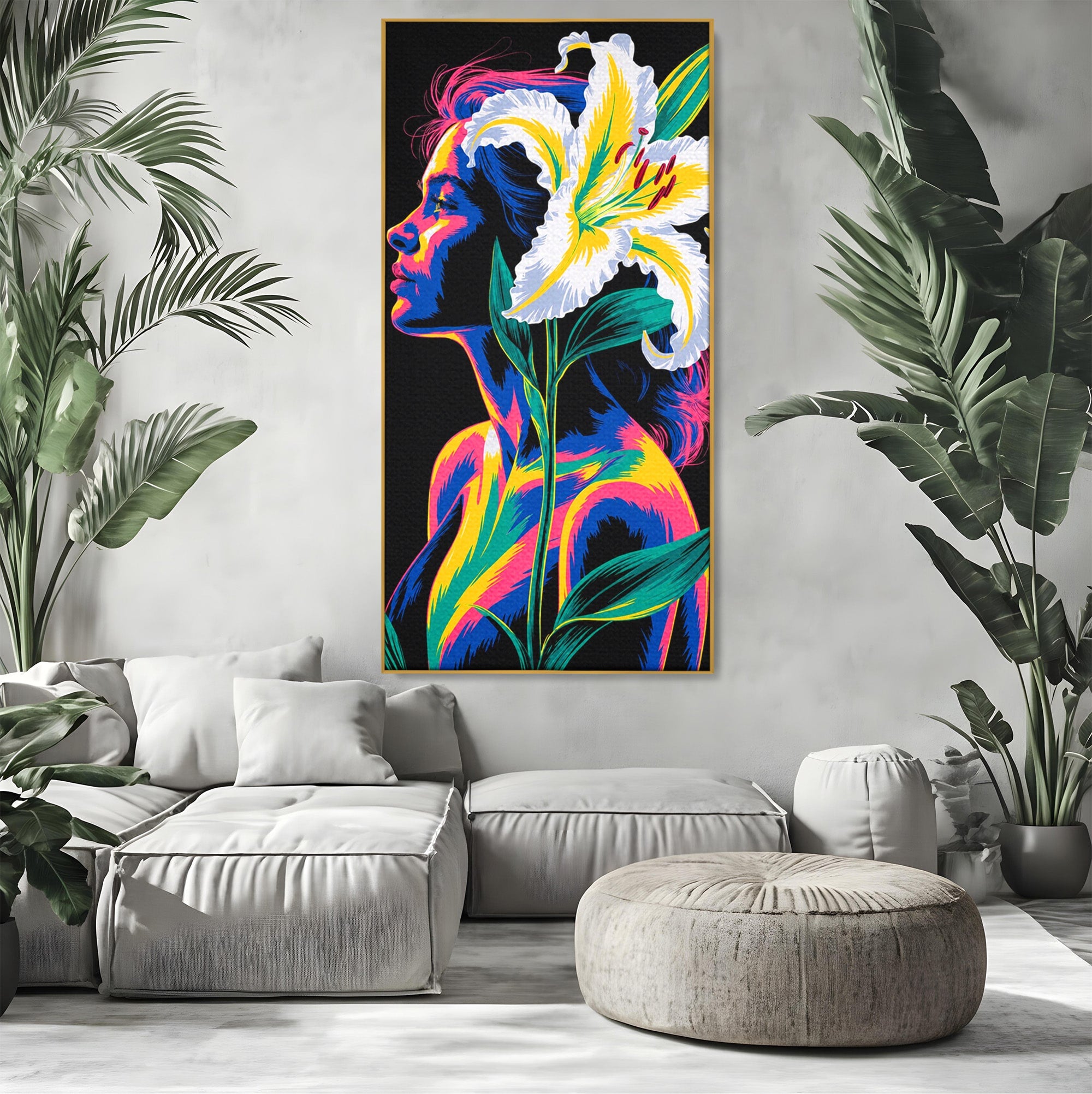 Tablou Canvas Premium LuxCanva® G1267, Femeie Cu Crin, Femeie, Crin, Portret, Arta Moderna, Living, Culori Vibrante