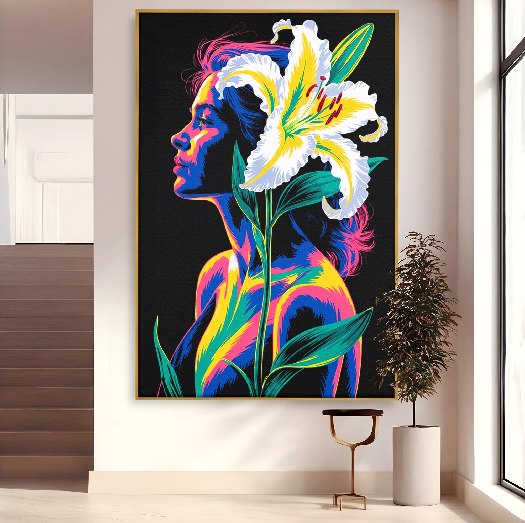 Tablou Canvas Premium LuxCanva® G1267, Femeie Cu Crin, Femeie, Crin, Portret, Arta Moderna, Living, Culori Vibrante