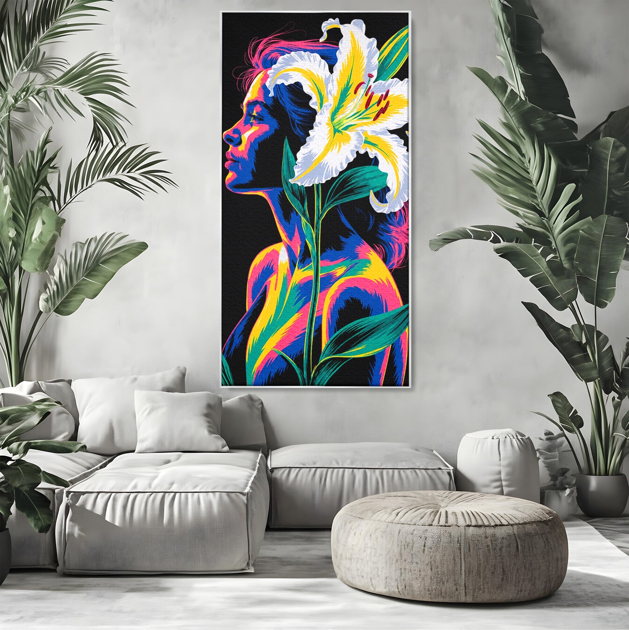 Tablou Canvas Premium LuxCanva® G1267, Femeie Cu Crin, Femeie, Crin, Portret, Arta Moderna, Living, Culori Vibrante