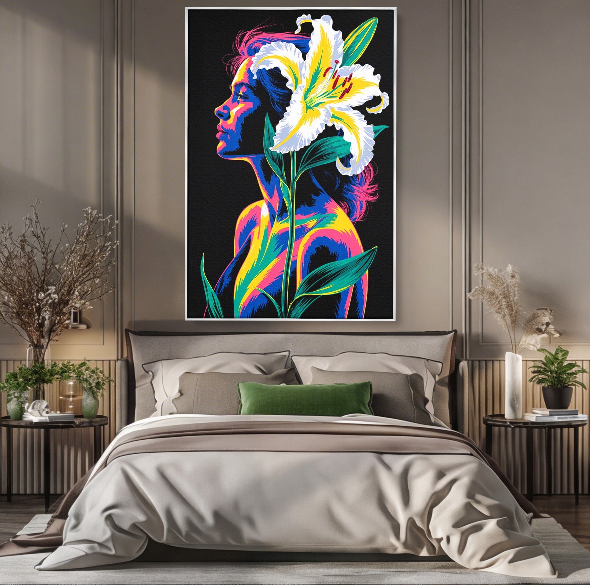 Tablou Canvas Premium LuxCanva® G1267, Femeie Cu Crin, Femeie, Crin, Portret, Arta Moderna, Living, Culori Vibrante