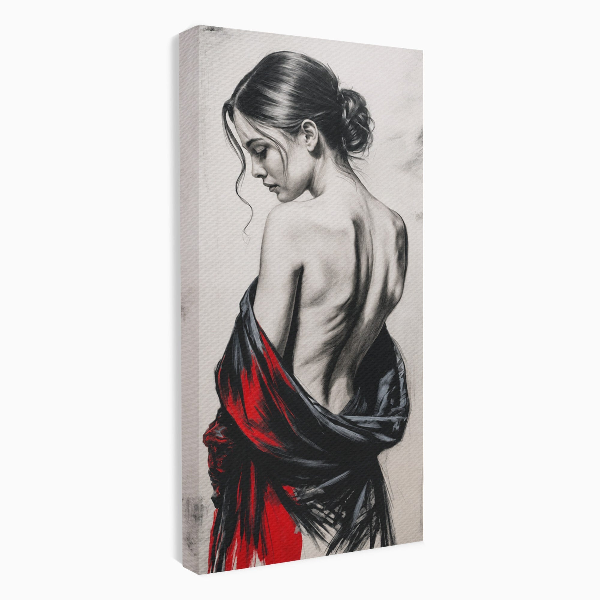 Tablou Canvas Premium LuxCanva® G1268, Femeie In Sfumato, Femeie, Portret, Sfumato, Eleganta, Dormitor, Culori Vibrante