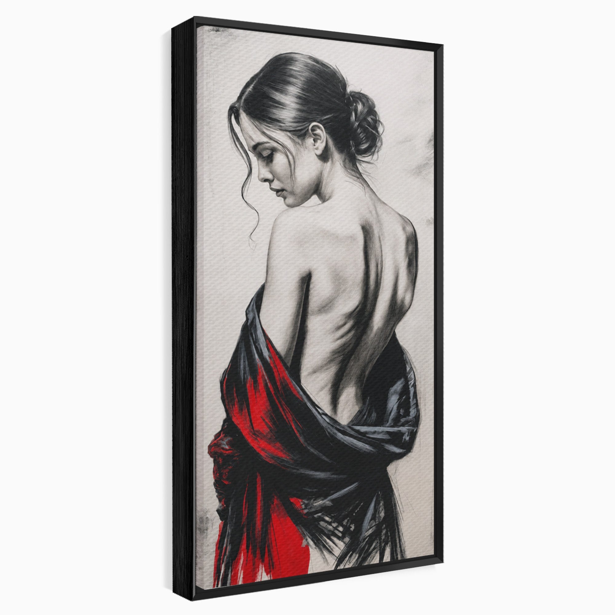 Tablou Canvas Premium LuxCanva® G1268, Femeie In Sfumato, Femeie, Portret, Sfumato, Eleganta, Dormitor, Culori Vibrante