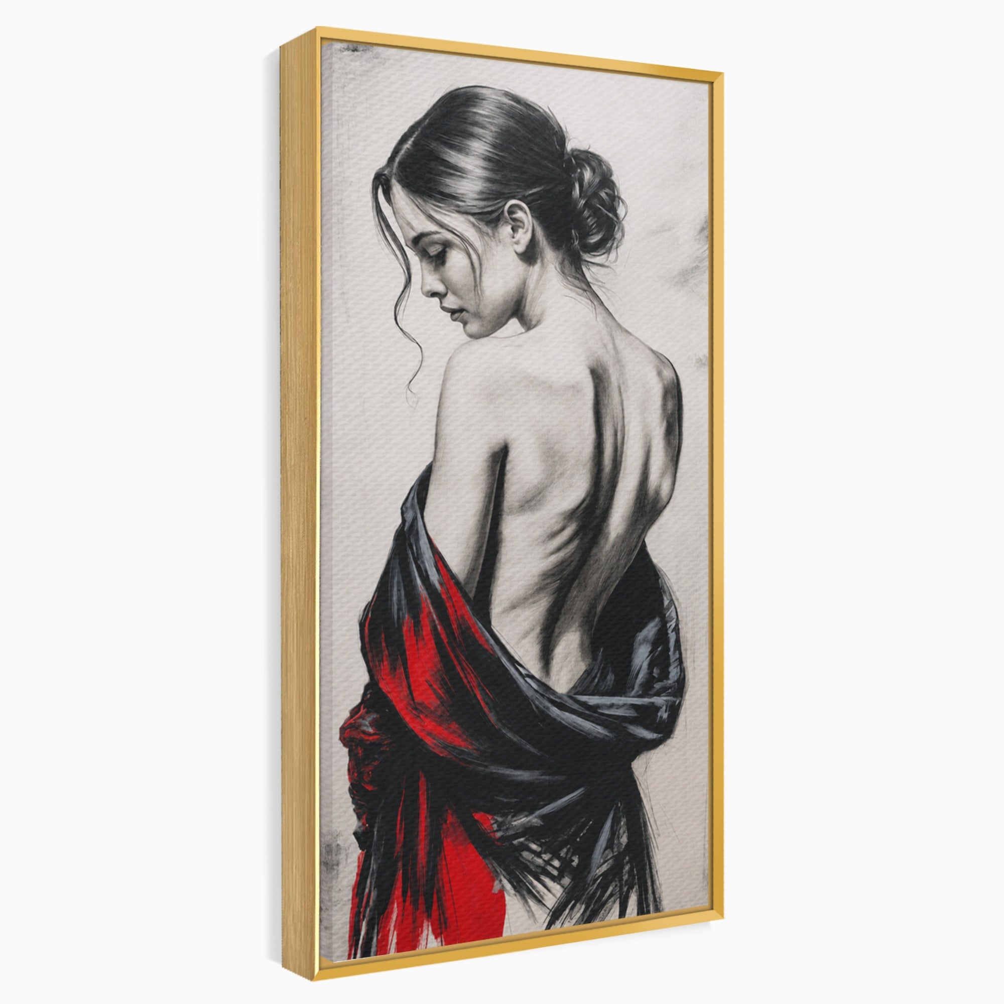 Tablou Canvas Premium LuxCanva® G1268, Femeie In Sfumato, Femeie, Portret, Sfumato, Eleganta, Dormitor, Culori Vibrante
