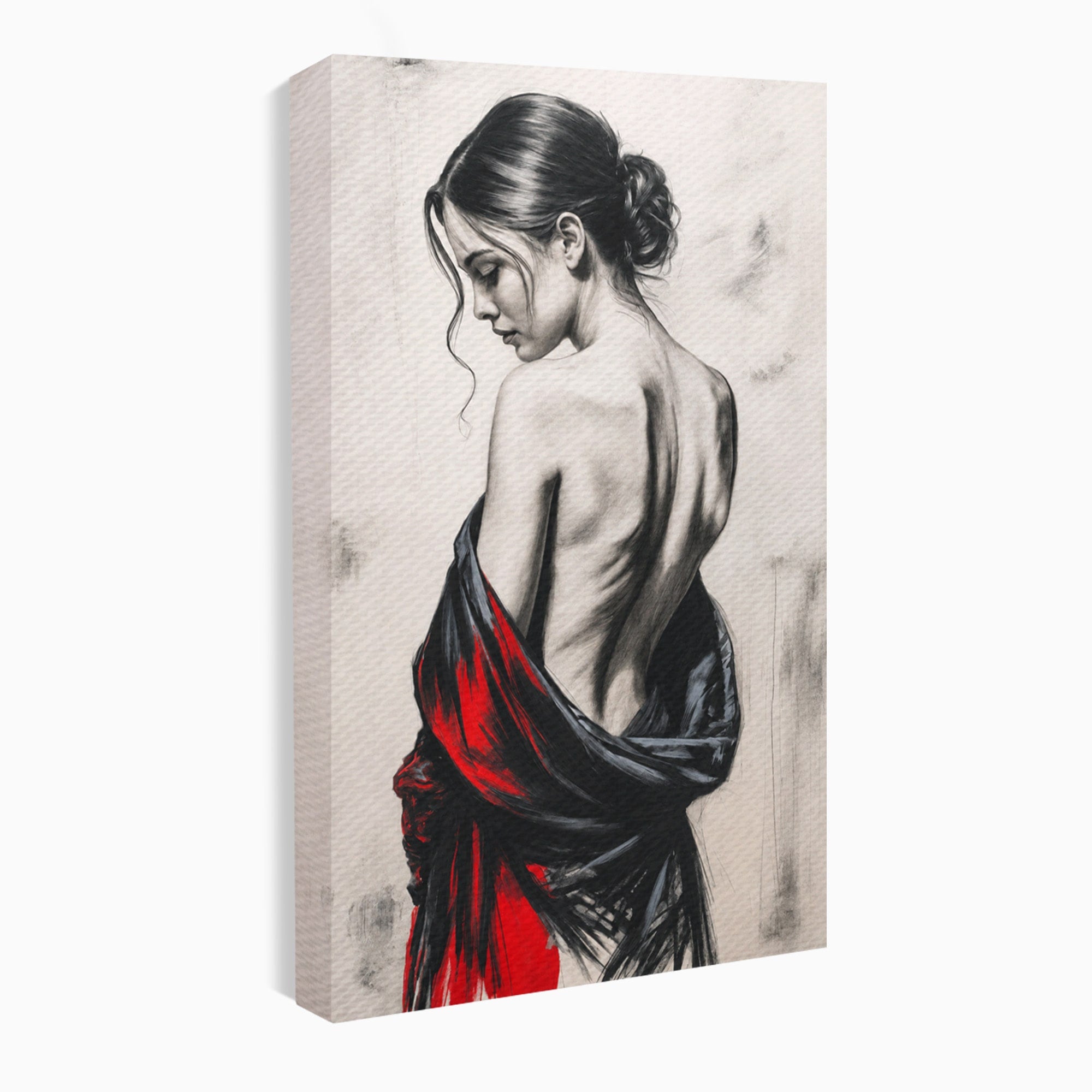 Tablou Canvas Premium LuxCanva® G1268, Femeie In Sfumato, Femeie, Portret, Sfumato, Eleganta, Dormitor, Culori Vibrante