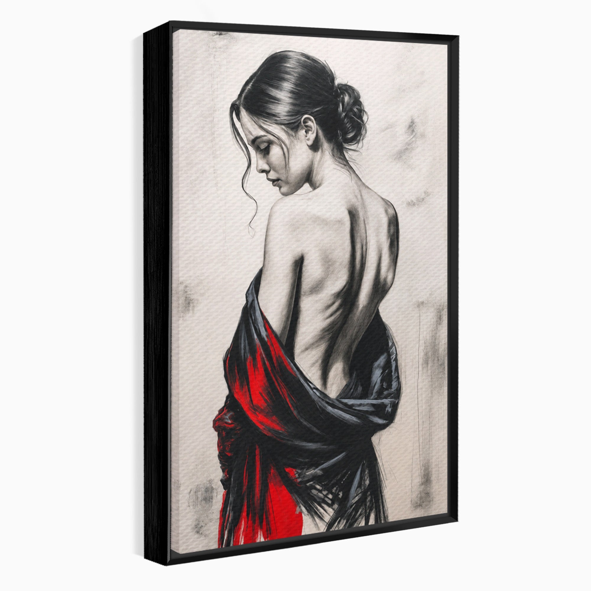 Tablou Canvas Premium LuxCanva® G1268, Femeie In Sfumato, Femeie, Portret, Sfumato, Eleganta, Dormitor, Culori Vibrante