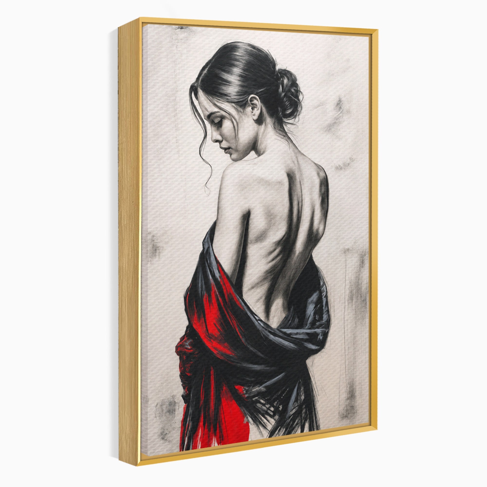 Tablou Canvas Premium LuxCanva® G1268, Femeie In Sfumato, Femeie, Portret, Sfumato, Eleganta, Dormitor, Culori Vibrante