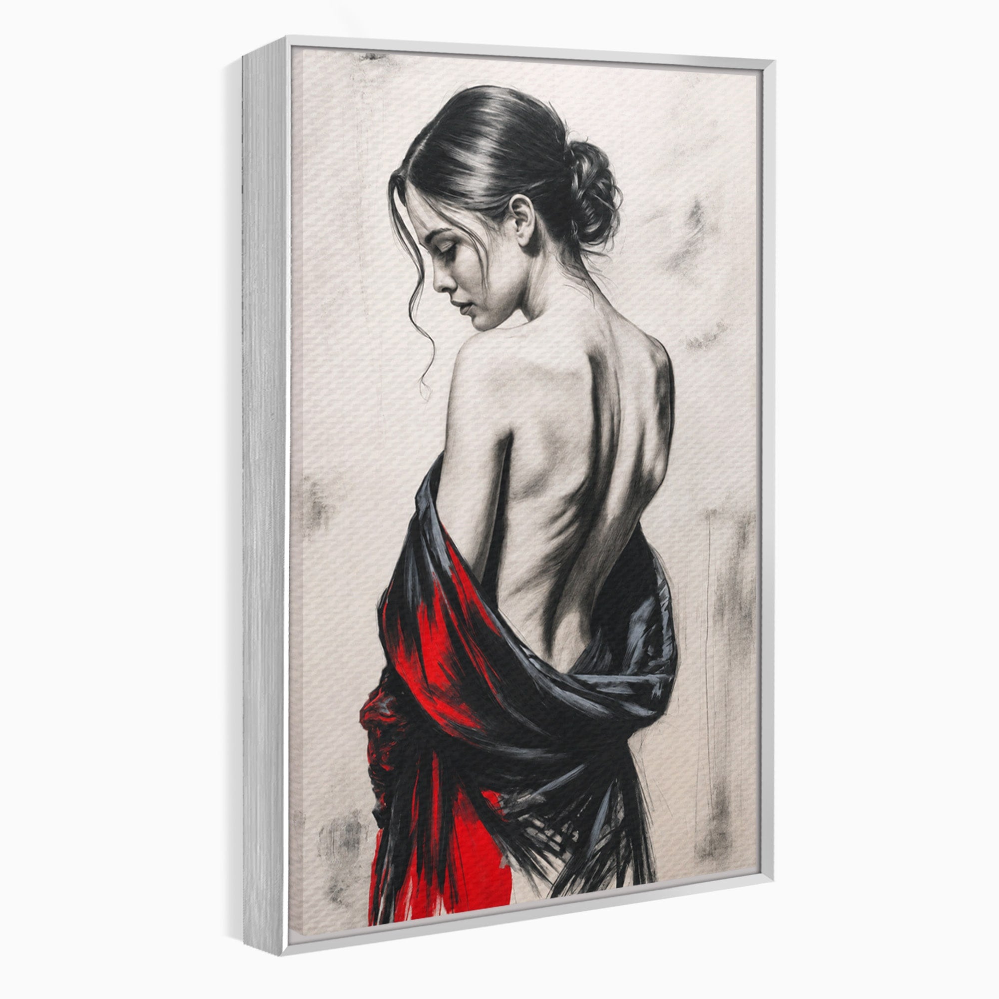 Tablou Canvas Premium LuxCanva® G1268, Femeie In Sfumato, Femeie, Portret, Sfumato, Eleganta, Dormitor, Culori Vibrante
