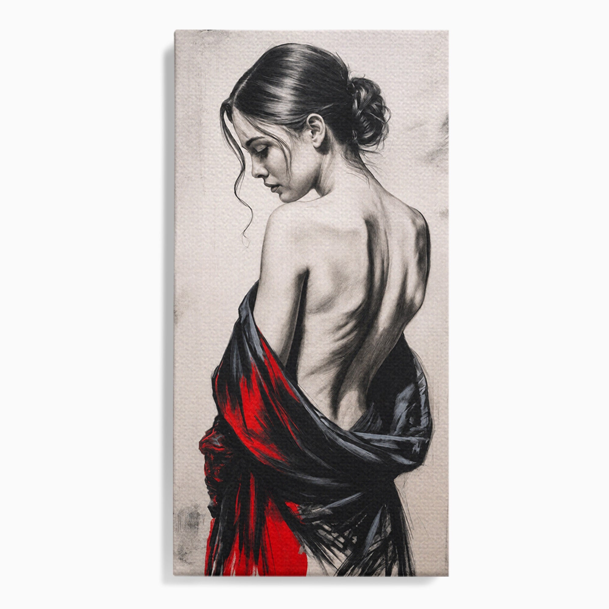 Tablou Canvas Premium LuxCanva® G1268, Femeie In Sfumato, Femeie, Portret, Sfumato, Eleganta, Dormitor, Culori Vibrante