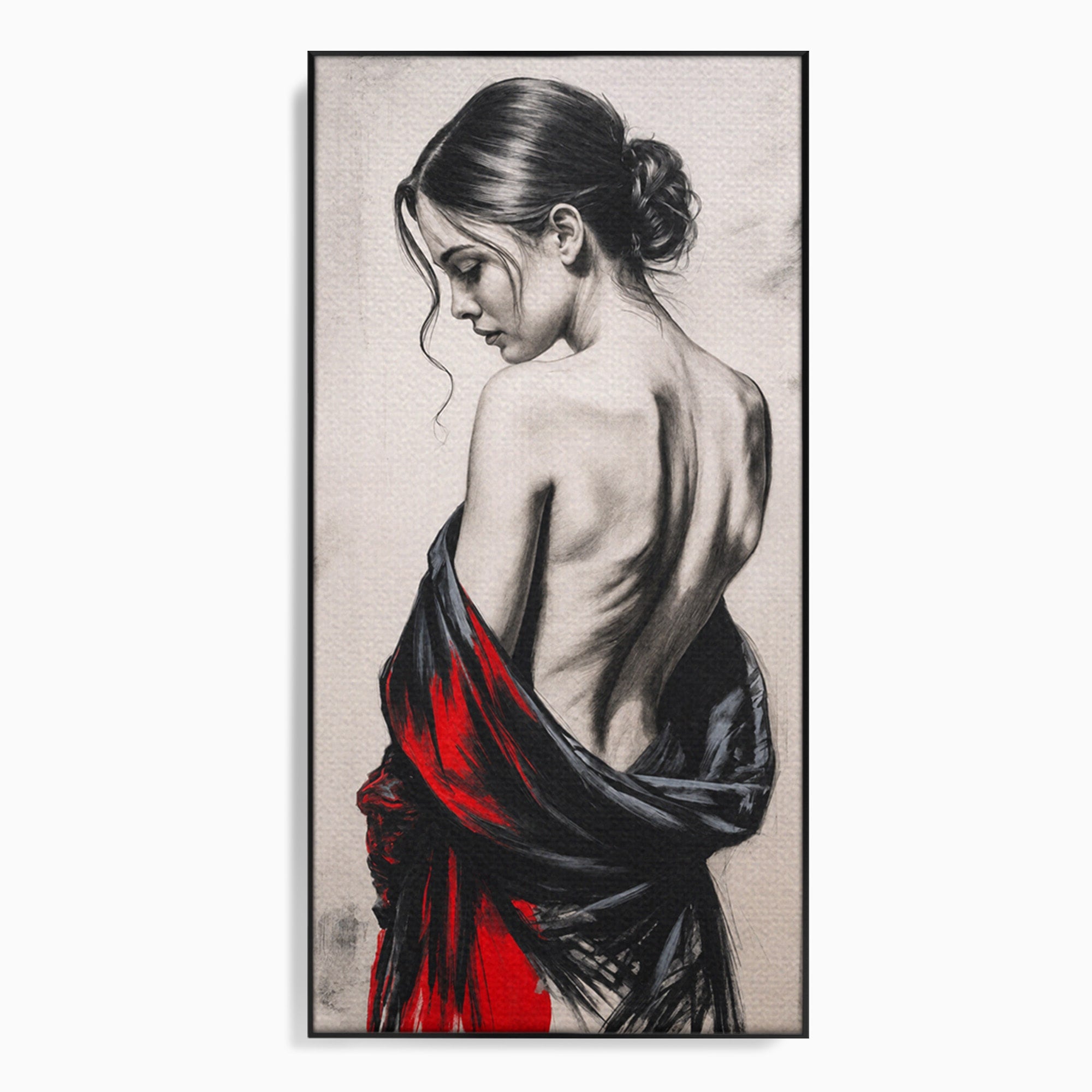 Tablou Canvas Premium LuxCanva® G1268, Femeie In Sfumato, Femeie, Portret, Sfumato, Eleganta, Dormitor, Culori Vibrante