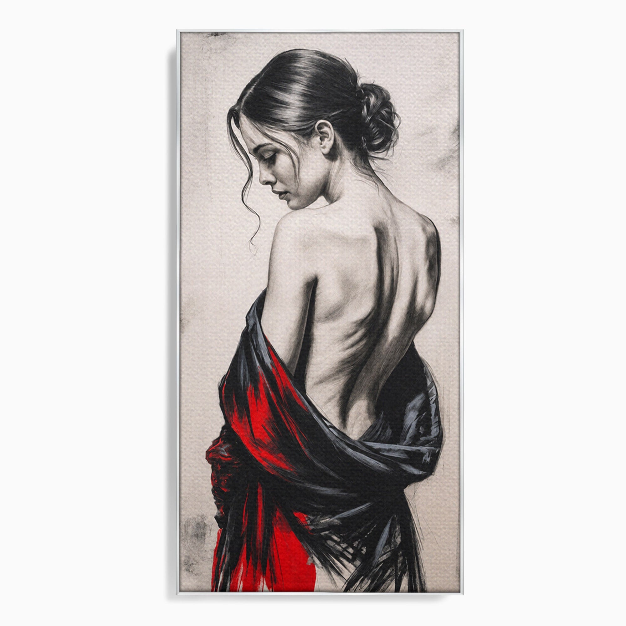 Tablou Canvas Premium LuxCanva® G1268, Femeie In Sfumato, Femeie, Portret, Sfumato, Eleganta, Dormitor, Culori Vibrante