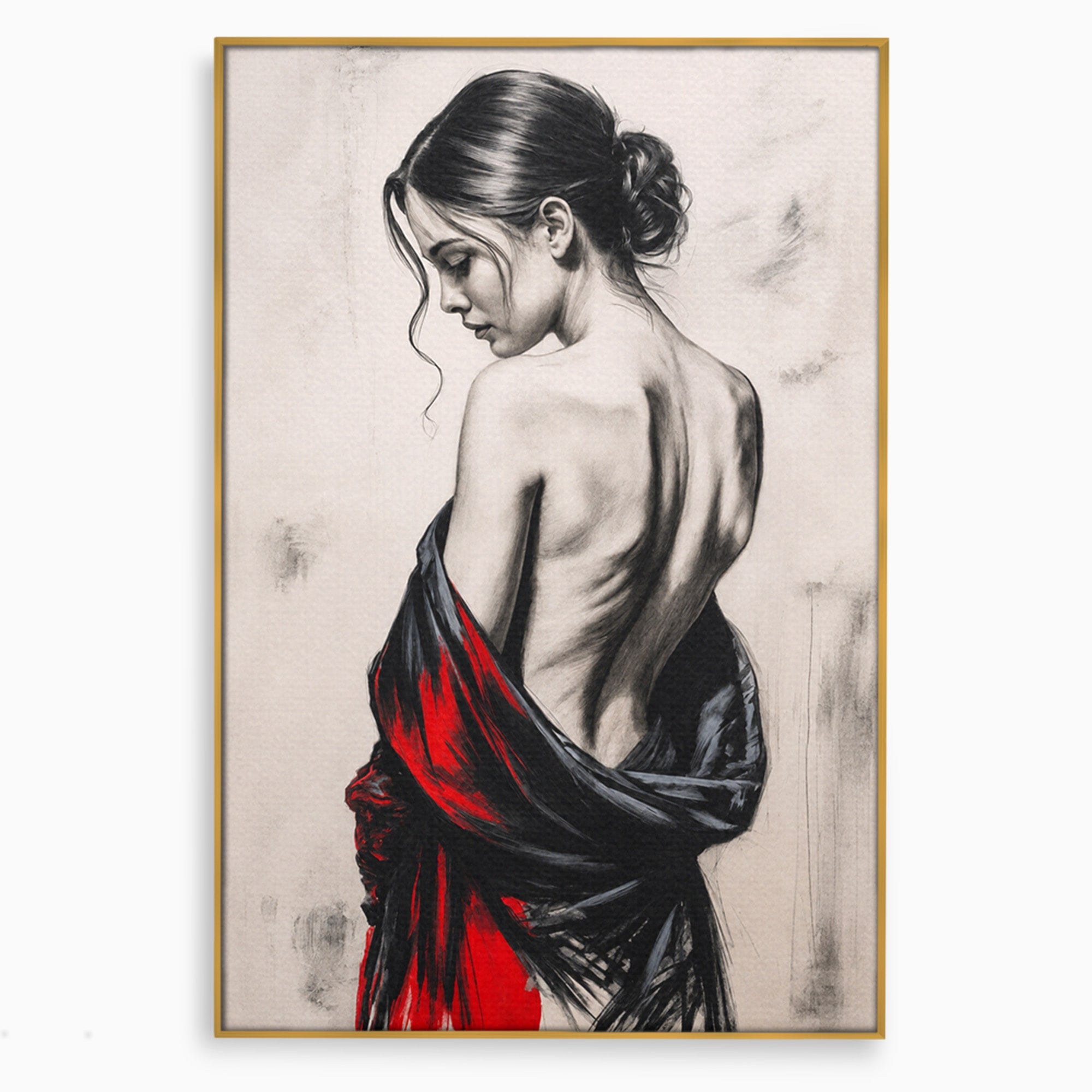 Tablou Canvas Premium LuxCanva® G1268, Femeie In Sfumato, Femeie, Portret, Sfumato, Eleganta, Dormitor, Culori Vibrante