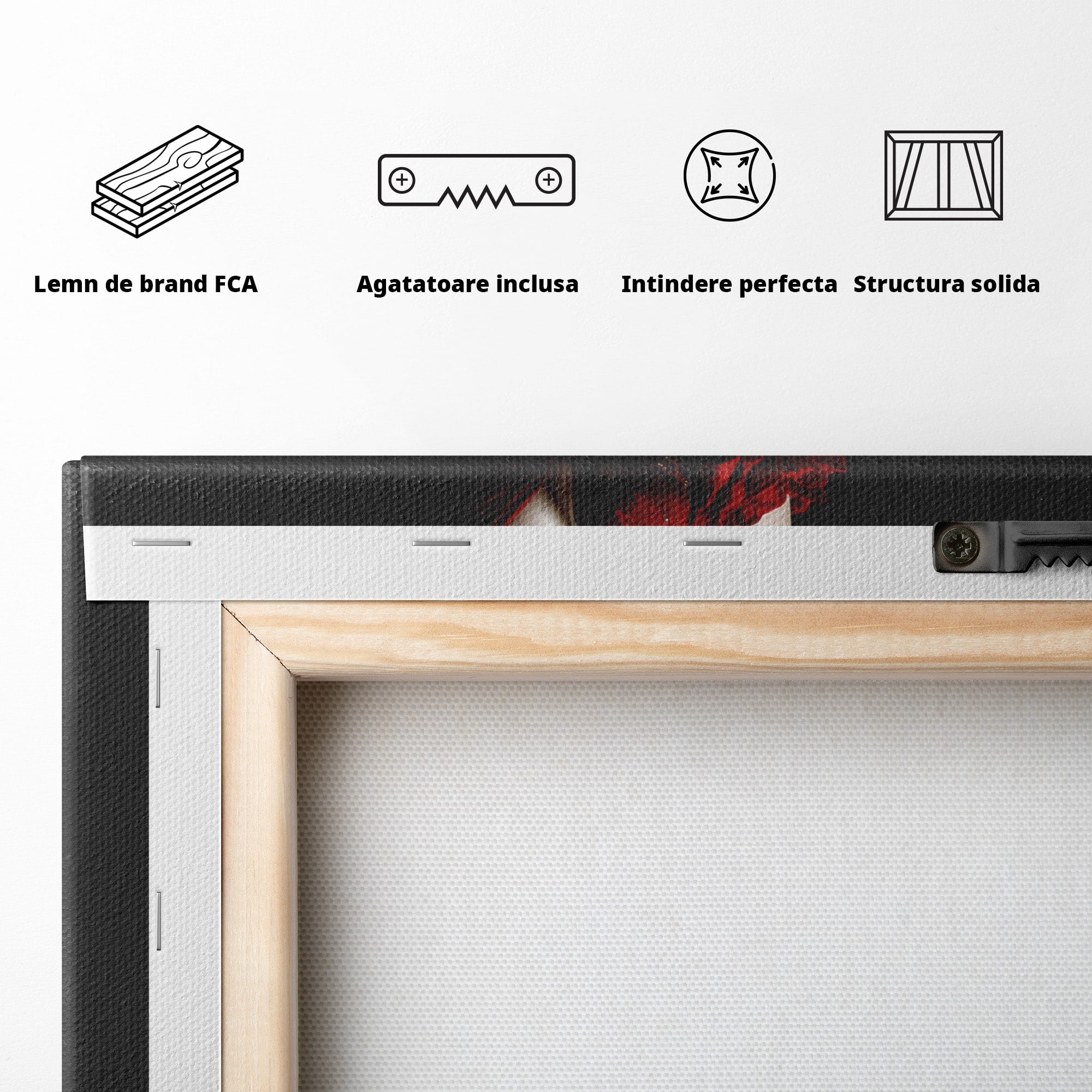 Tablou Canvas Premium LuxCanva® G1269, Eleganta In Rosu, Eleganta, Rochie, Femeie, Portret, Dormitor, Living, Culori Vibrante