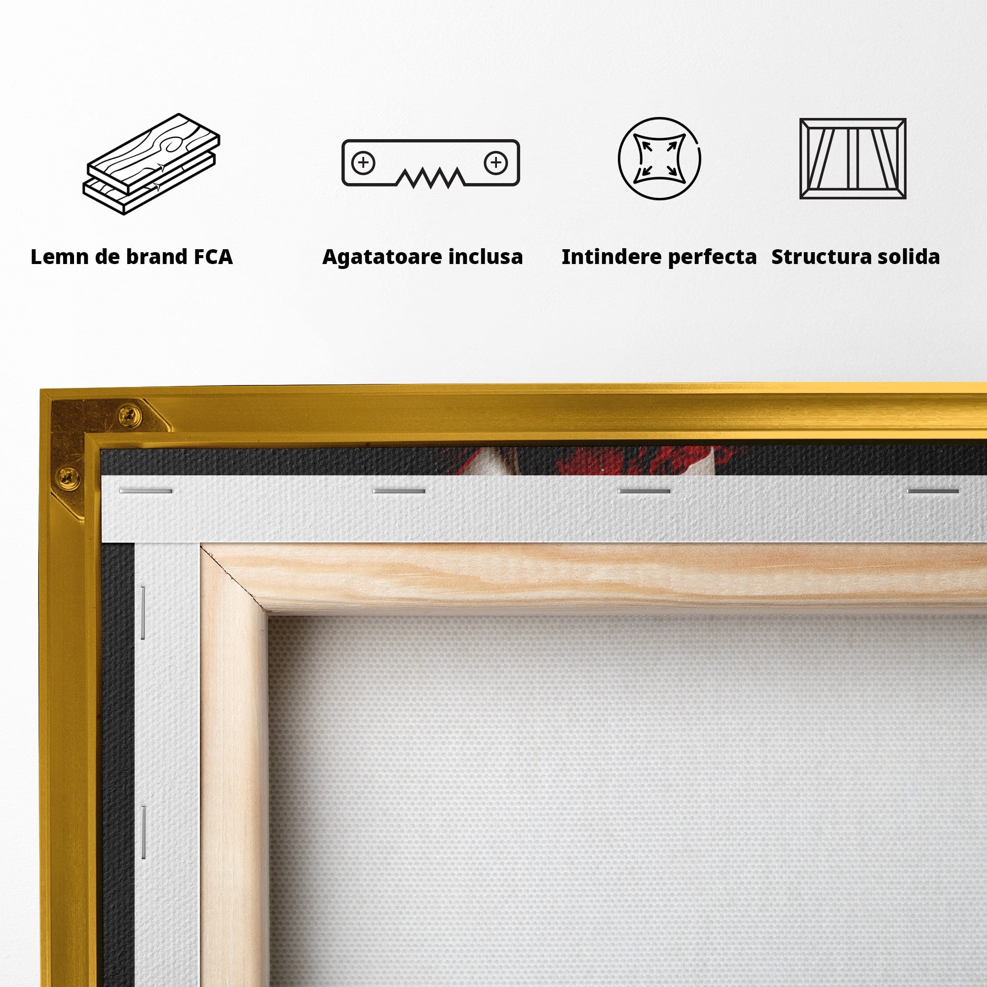 Tablou Canvas Premium LuxCanva® G1269, Eleganta In Rosu, Eleganta, Rochie, Femeie, Portret, Dormitor, Living, Culori Vibrante