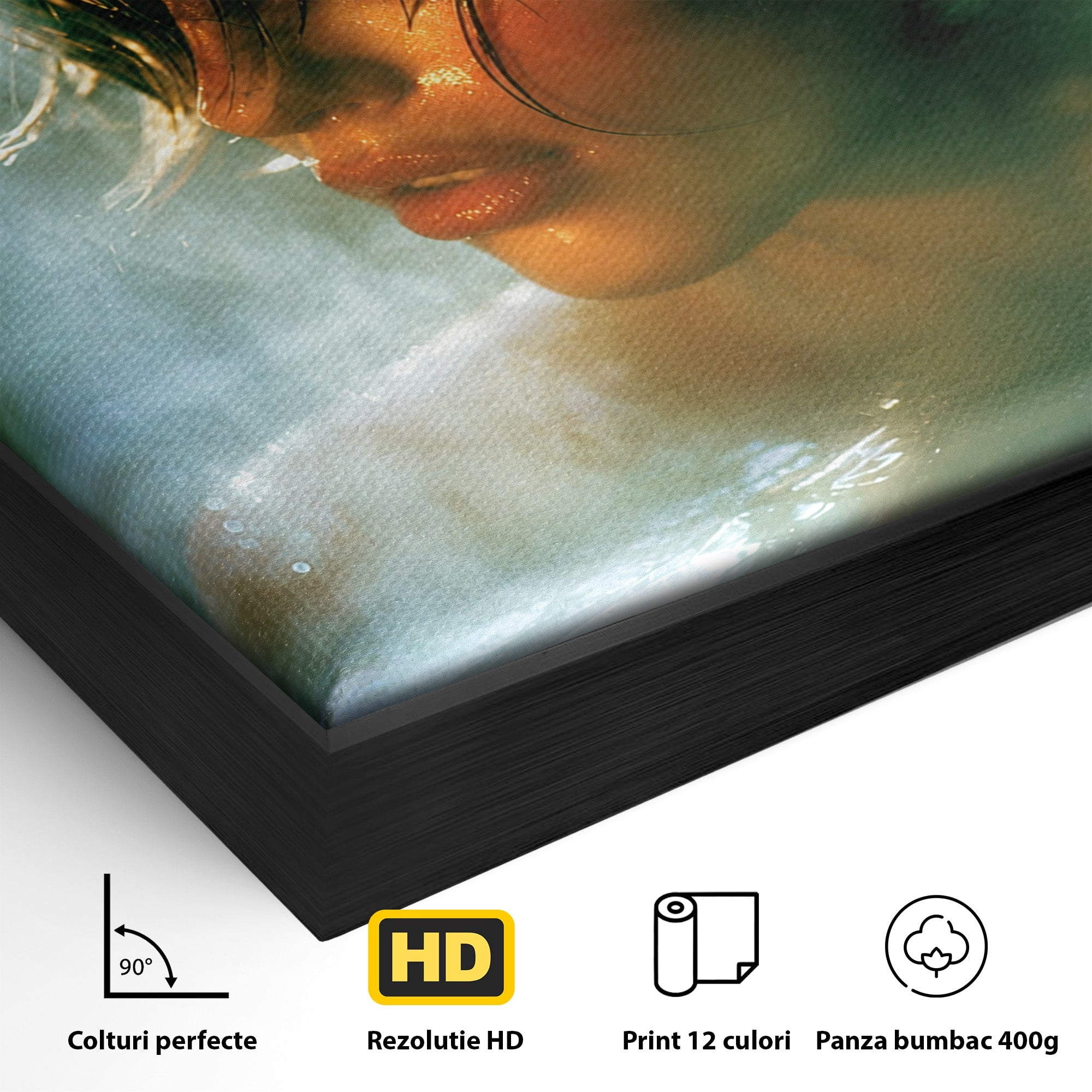 Tablou Canvas Premium LuxCanva® G1270, Fata In Aburi, Portret, Fata, Aburi, Mister, Dormitor, Culori Vibrante
