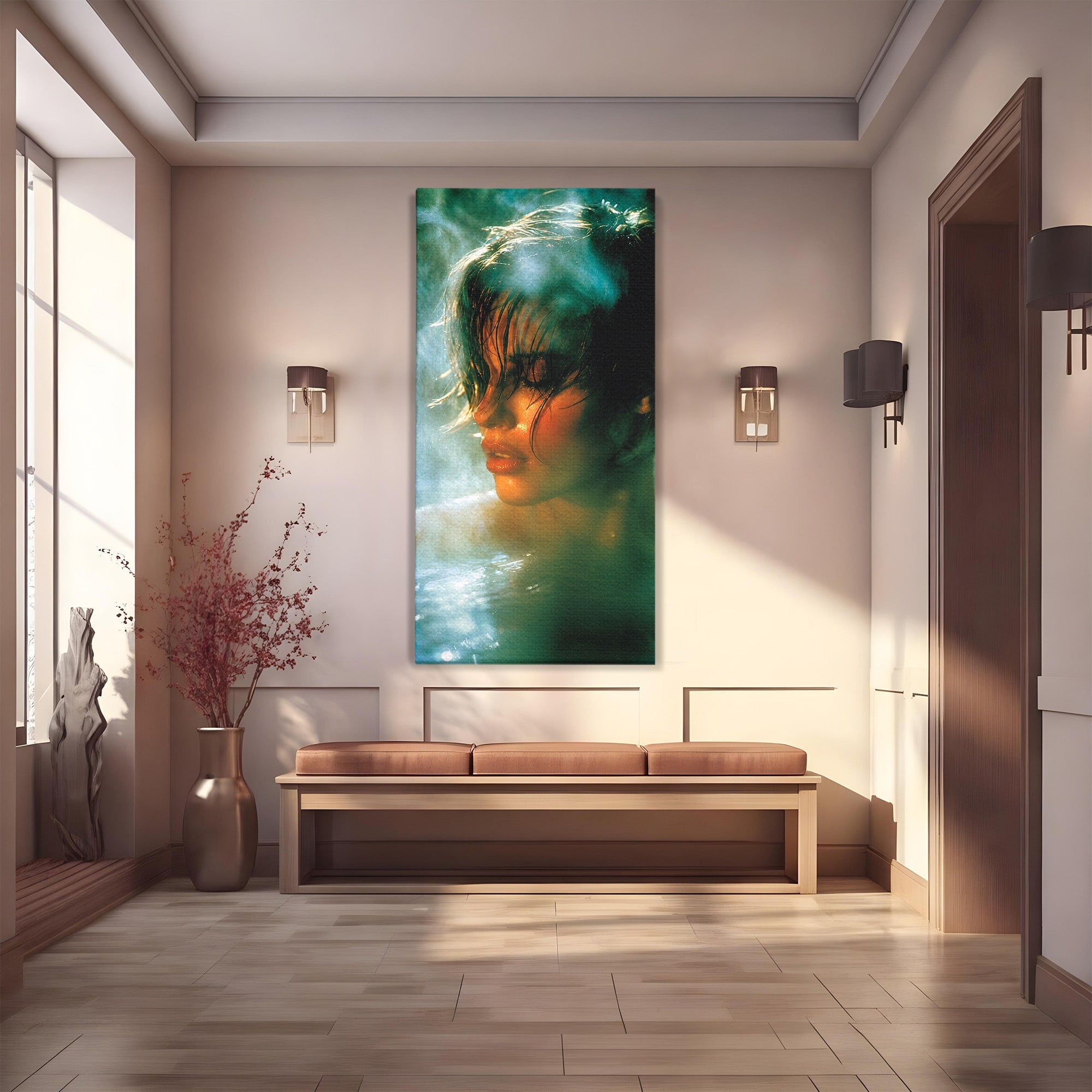 Tablou Canvas Premium LuxCanva® G1270, Fata In Aburi, Portret, Fata, Aburi, Mister, Dormitor, Culori Vibrante