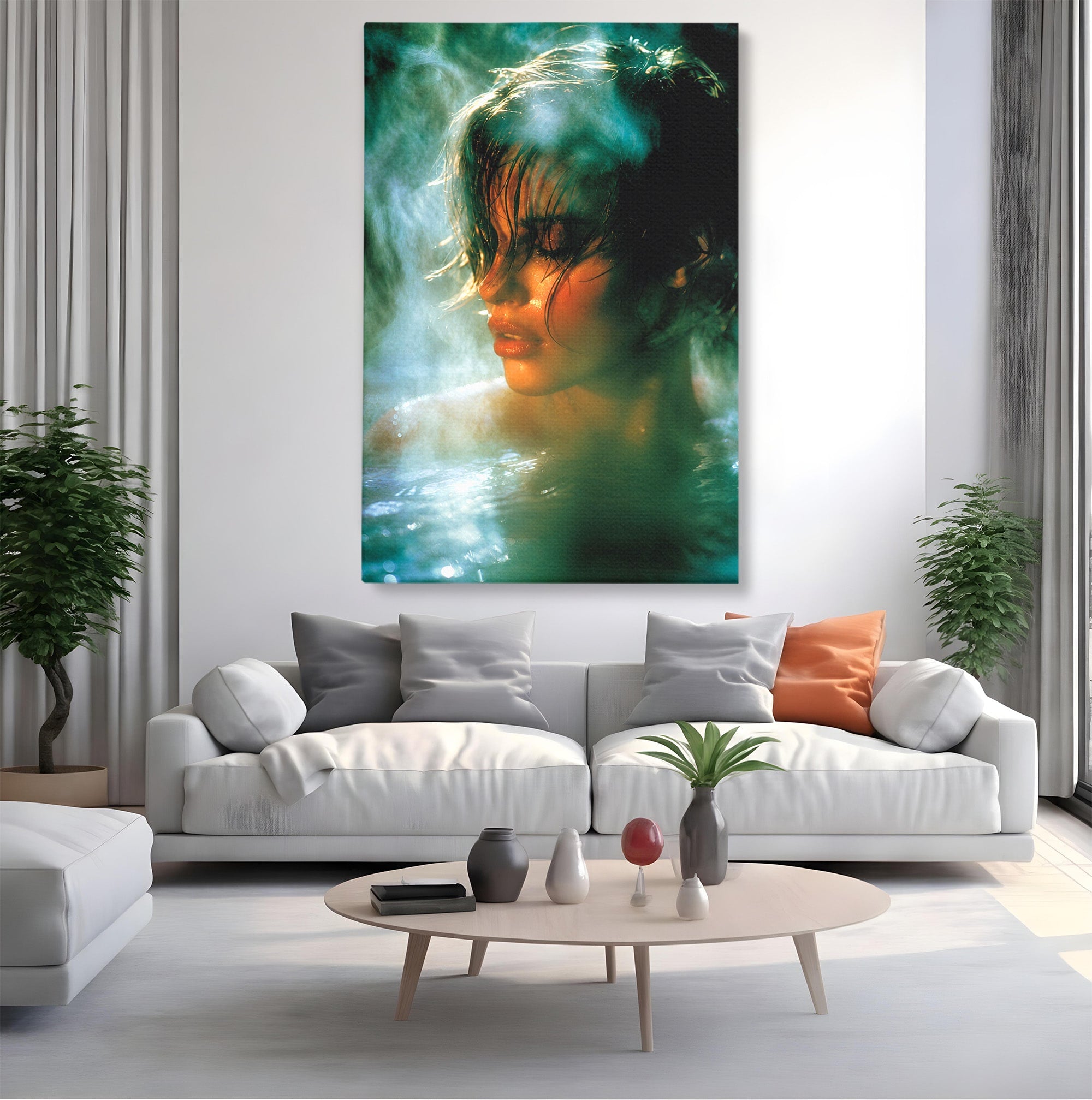 Tablou Canvas Premium LuxCanva® G1270, Fata In Aburi, Portret, Fata, Aburi, Mister, Dormitor, Culori Vibrante